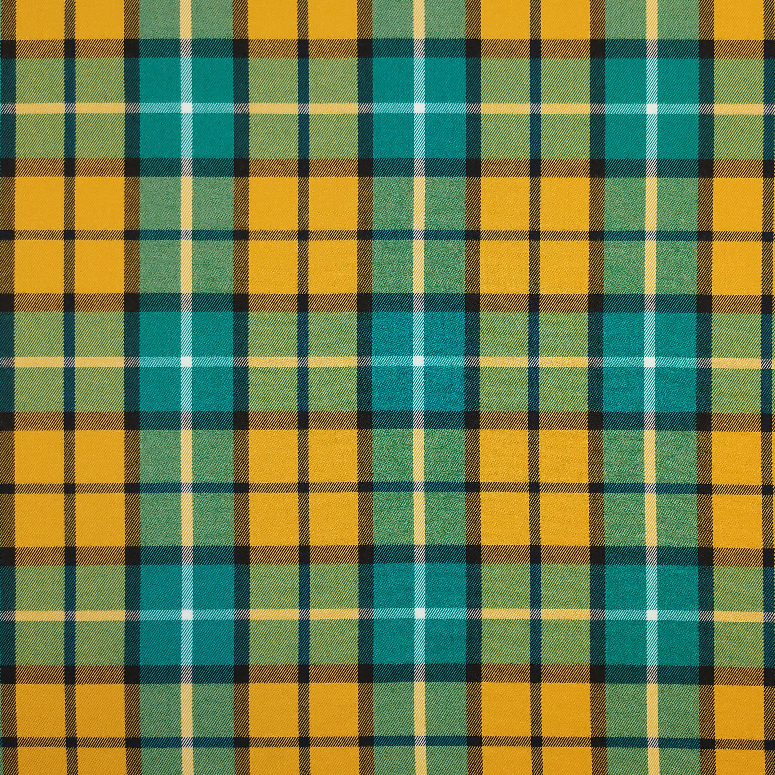 Tessuto Tartan Quadri Ocra e Turchese Image