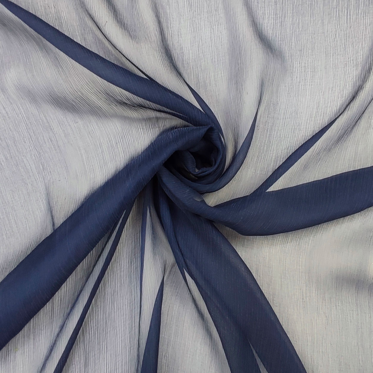 chiffon stoffa seta plisse blu notte