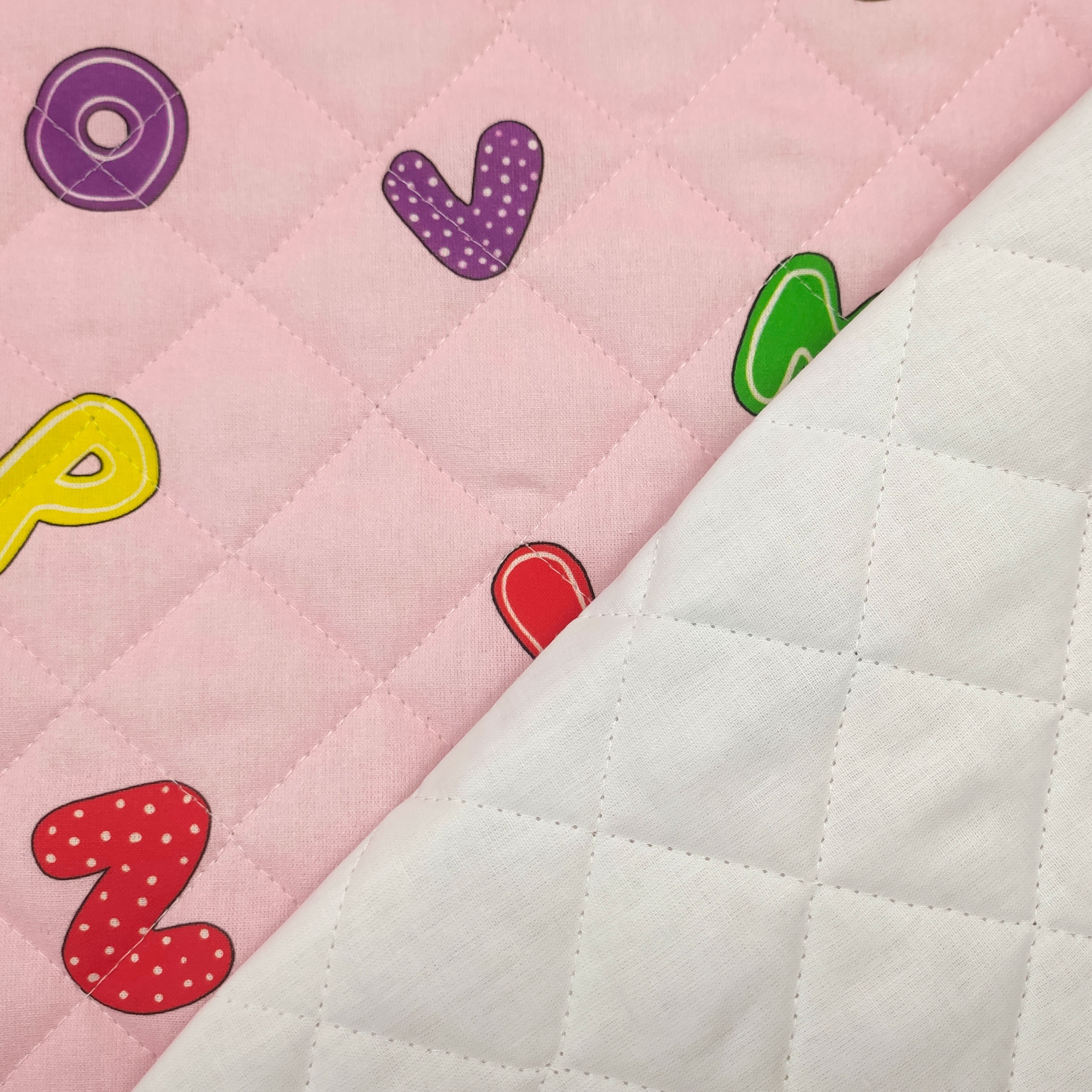 Tessuto Trapuntato Alfabeto Sfondo Rosa