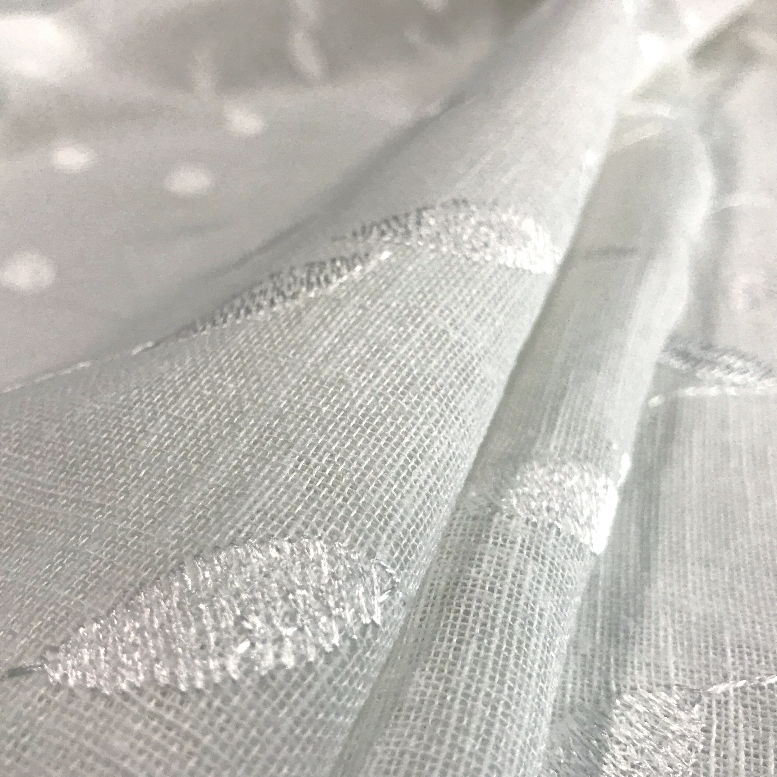 Tessuto Tenda Foglie Eleganti - Bianco