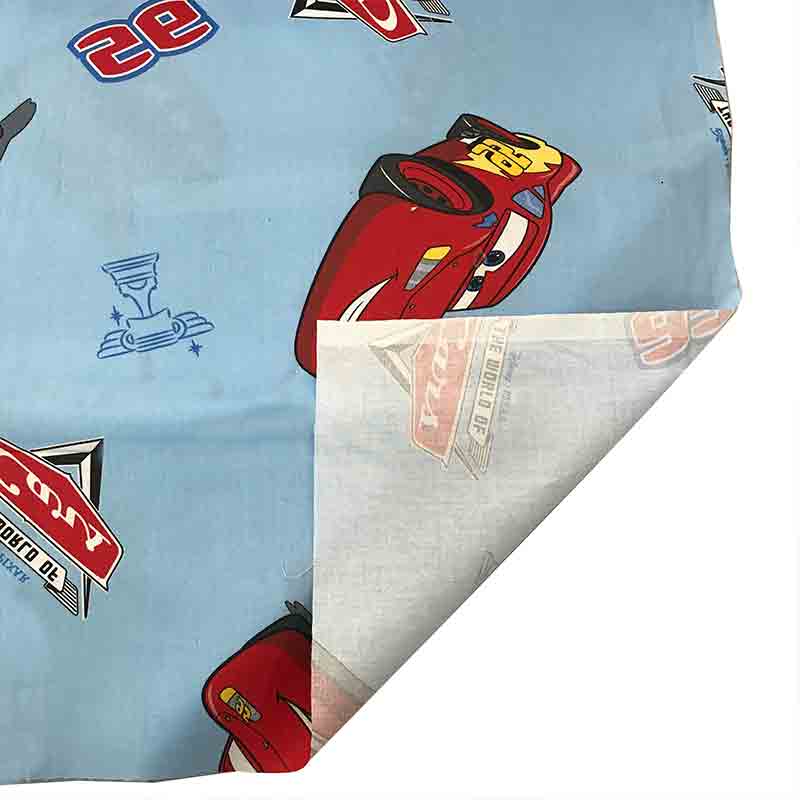 Tessuto Cotone Disney Cars Azzurro Piega