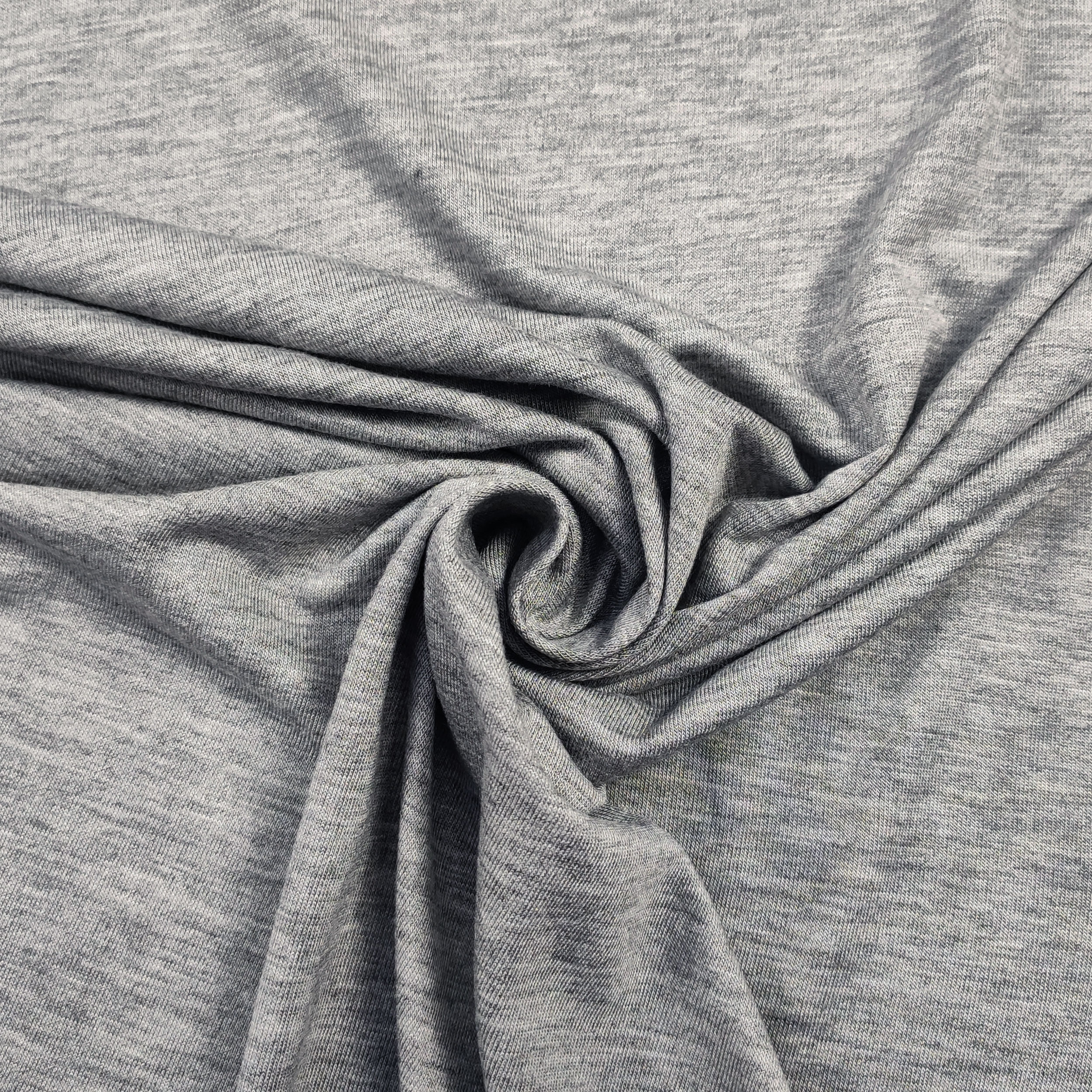 Ritaglio Jersey Leggero Tinta Unita Grigio Melange 95x150 cm Image