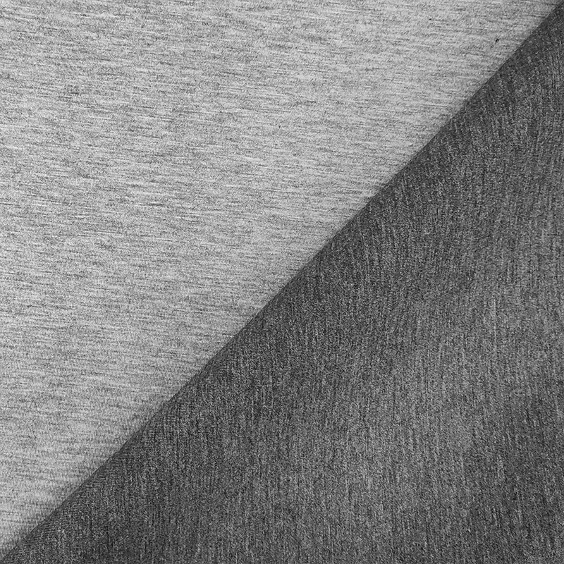 Tessuto Neoprene Bifoderato in Cotone Grigio Chiaro/Grigio Scuro 