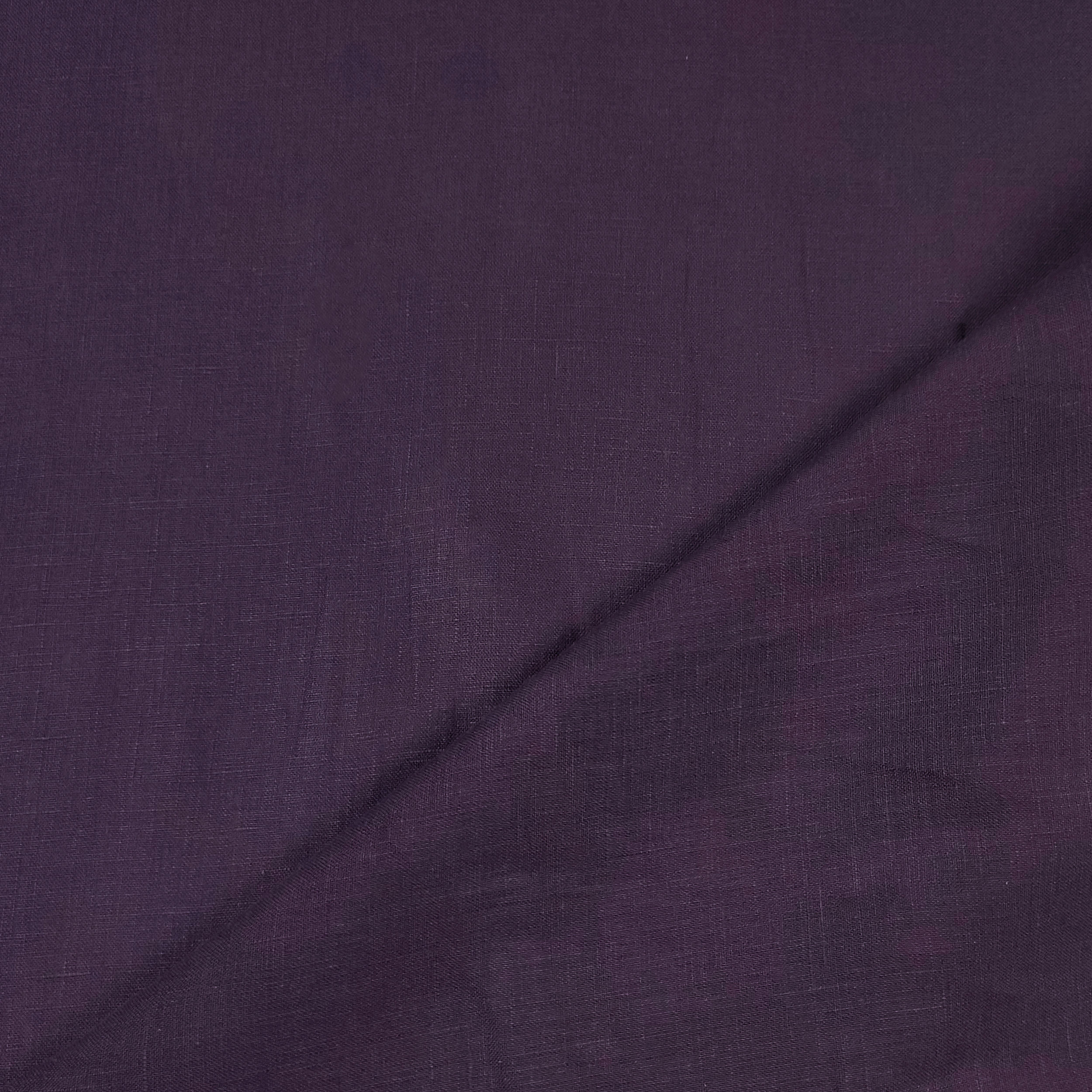 Tessuto Lino Seta Tinta Unita Viola Scuro