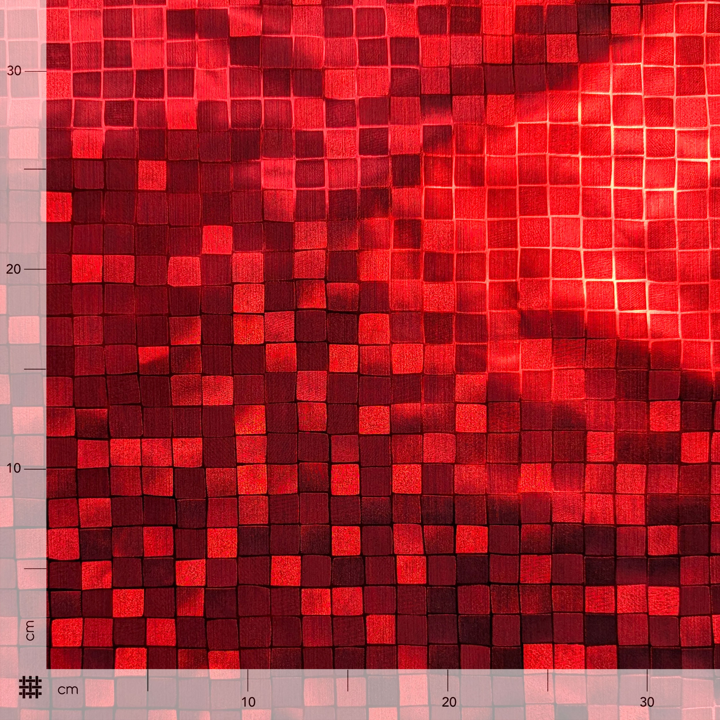 Ritaglio Tessuto per Tovaglia Metallizzata Damina Rosso 80x140 cm Image