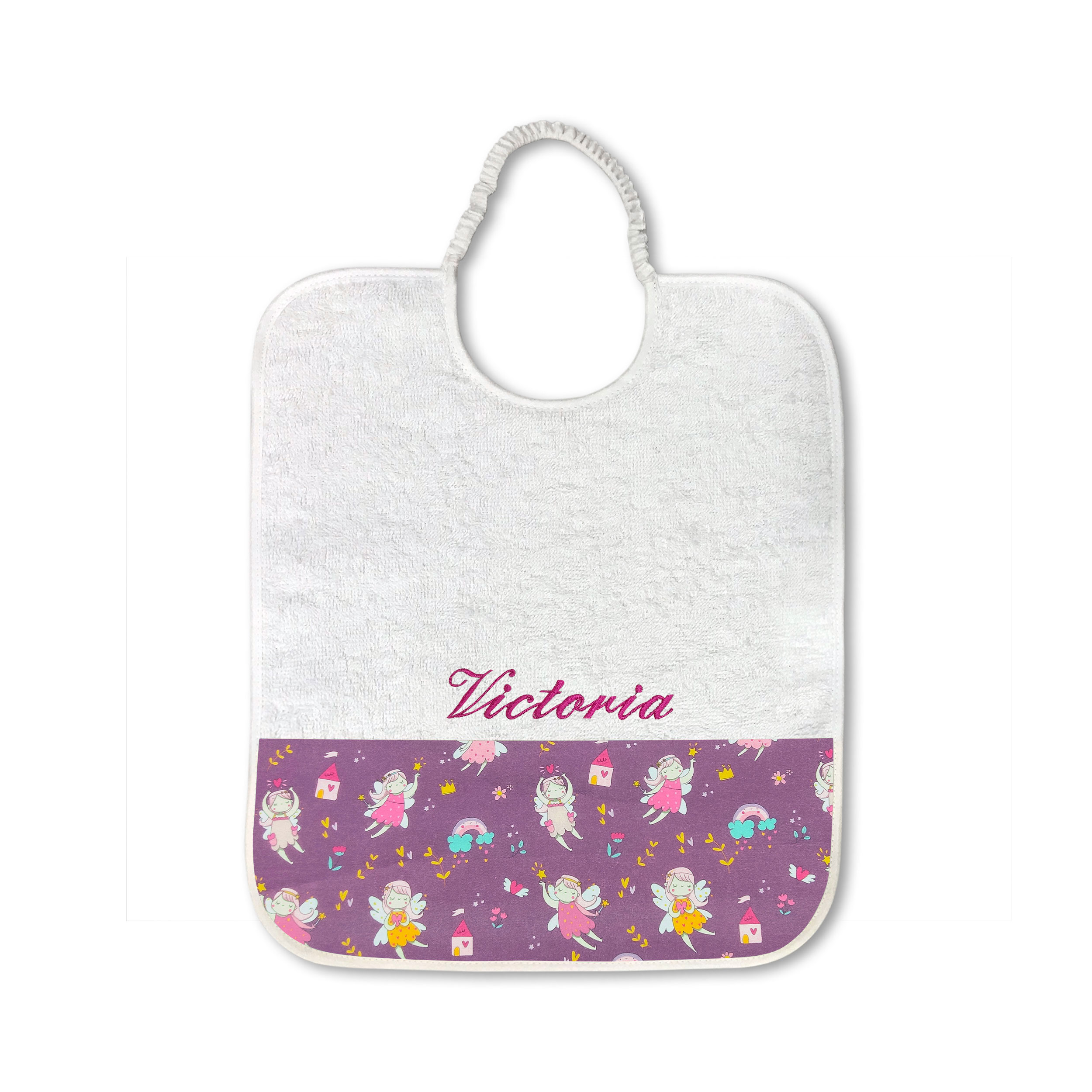 Bavaglino Fatine Sfondo Lilla