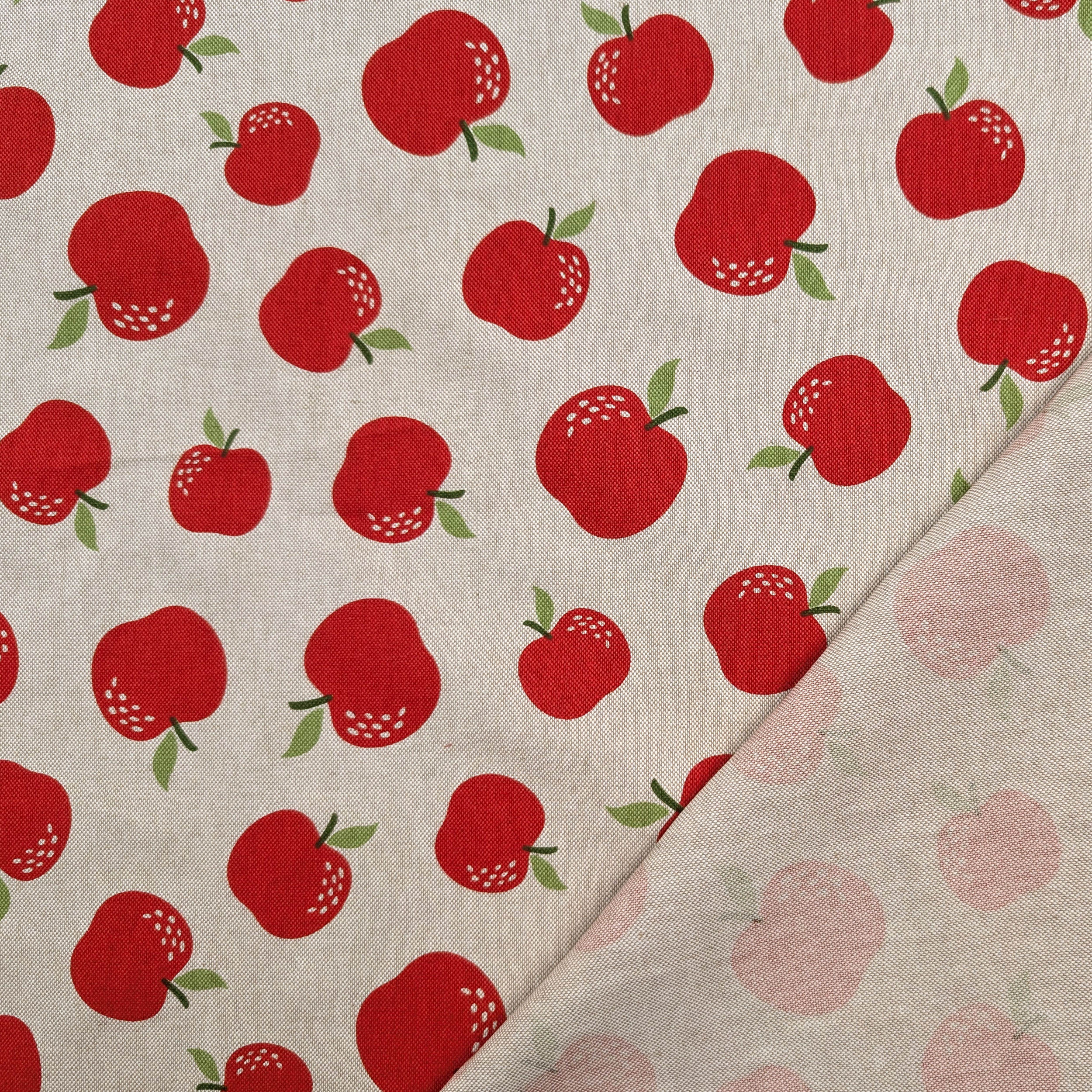 Tessuto Misto Cotone Mele Rosse Image