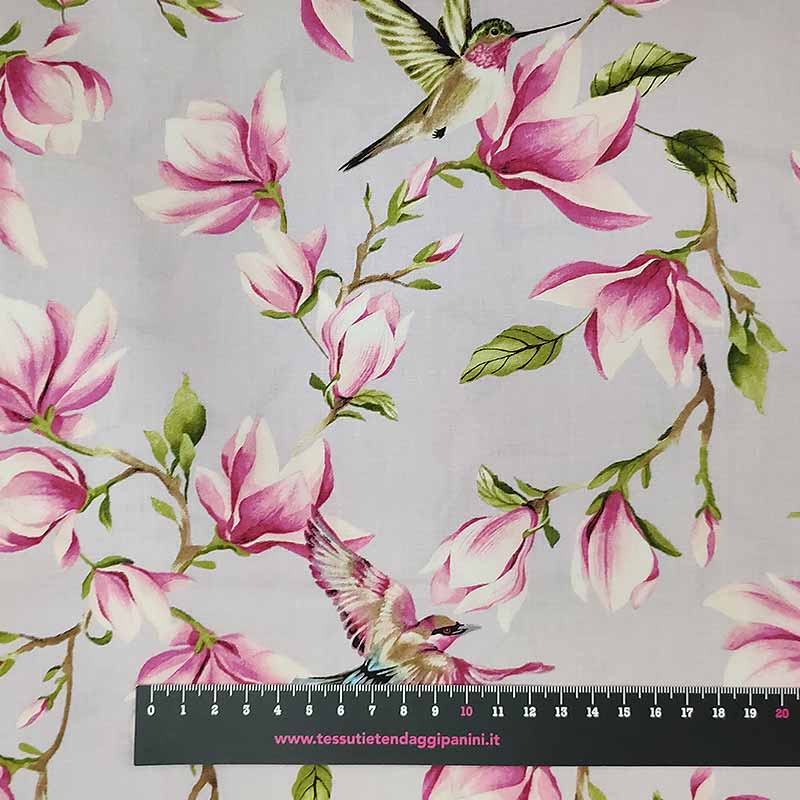 tessuti-gutermann-a-metraggio-fiori-colibrì-rosa-antico