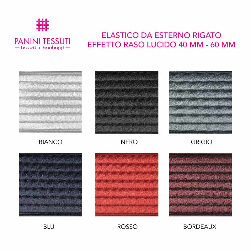 Tessuto elastico lucido - Nero