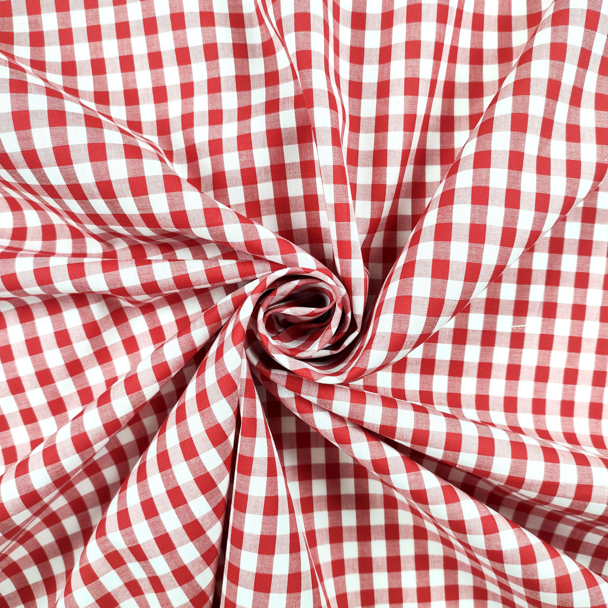 Tessuti cotone quadretto grande tinto in filo rosso