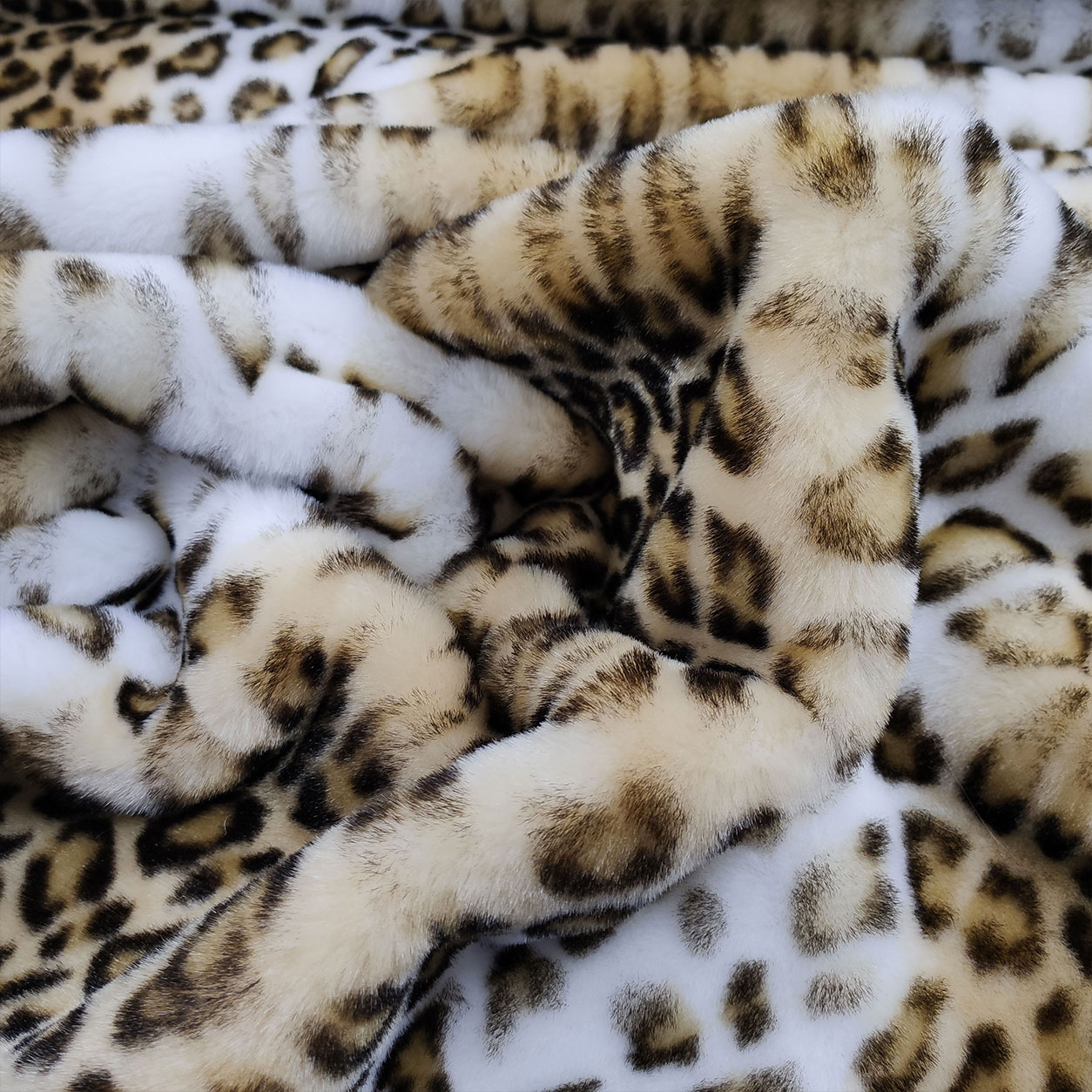 Eco pelliccia tessuto leopardo morbida