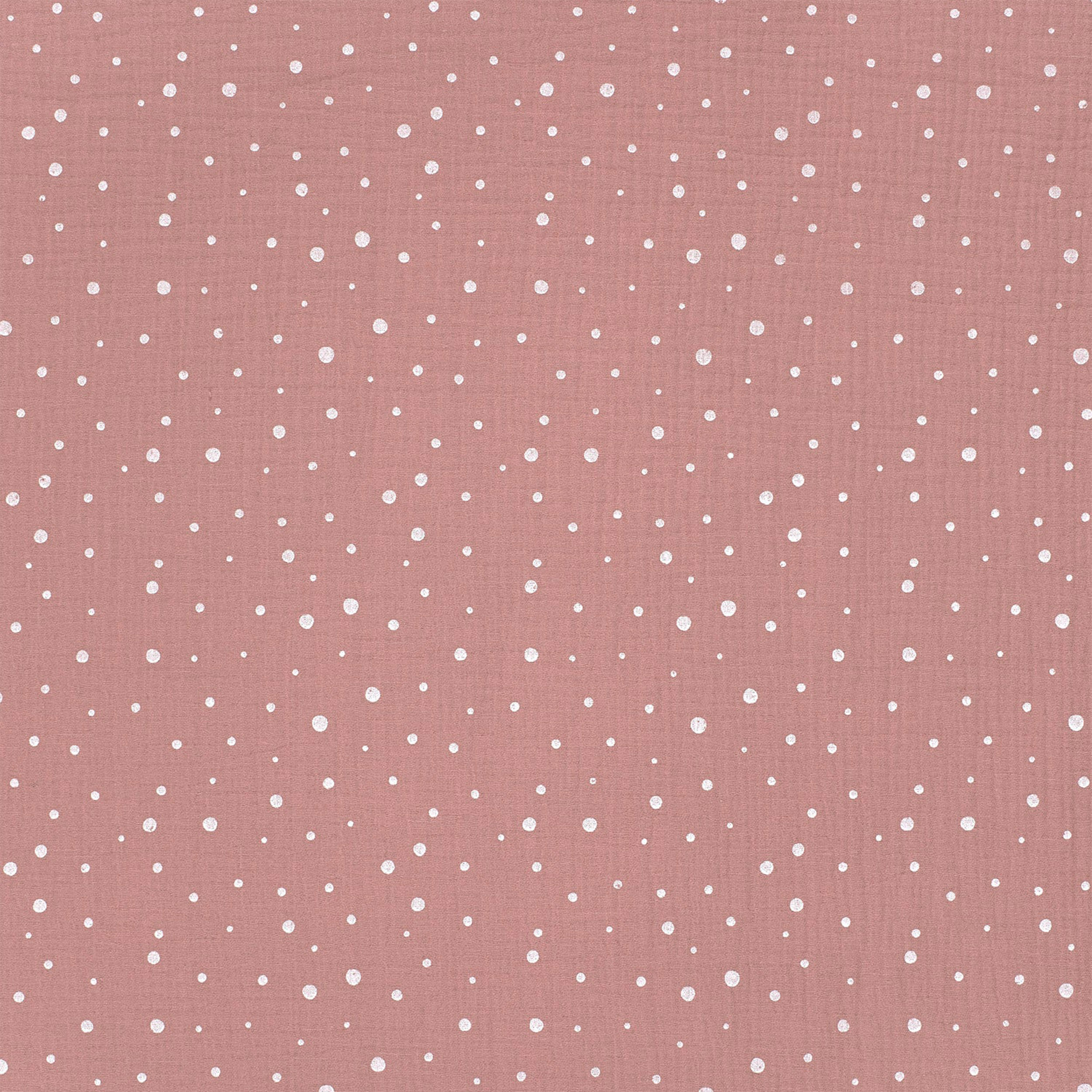 Mussola Rosa Antico Pois Bianchi