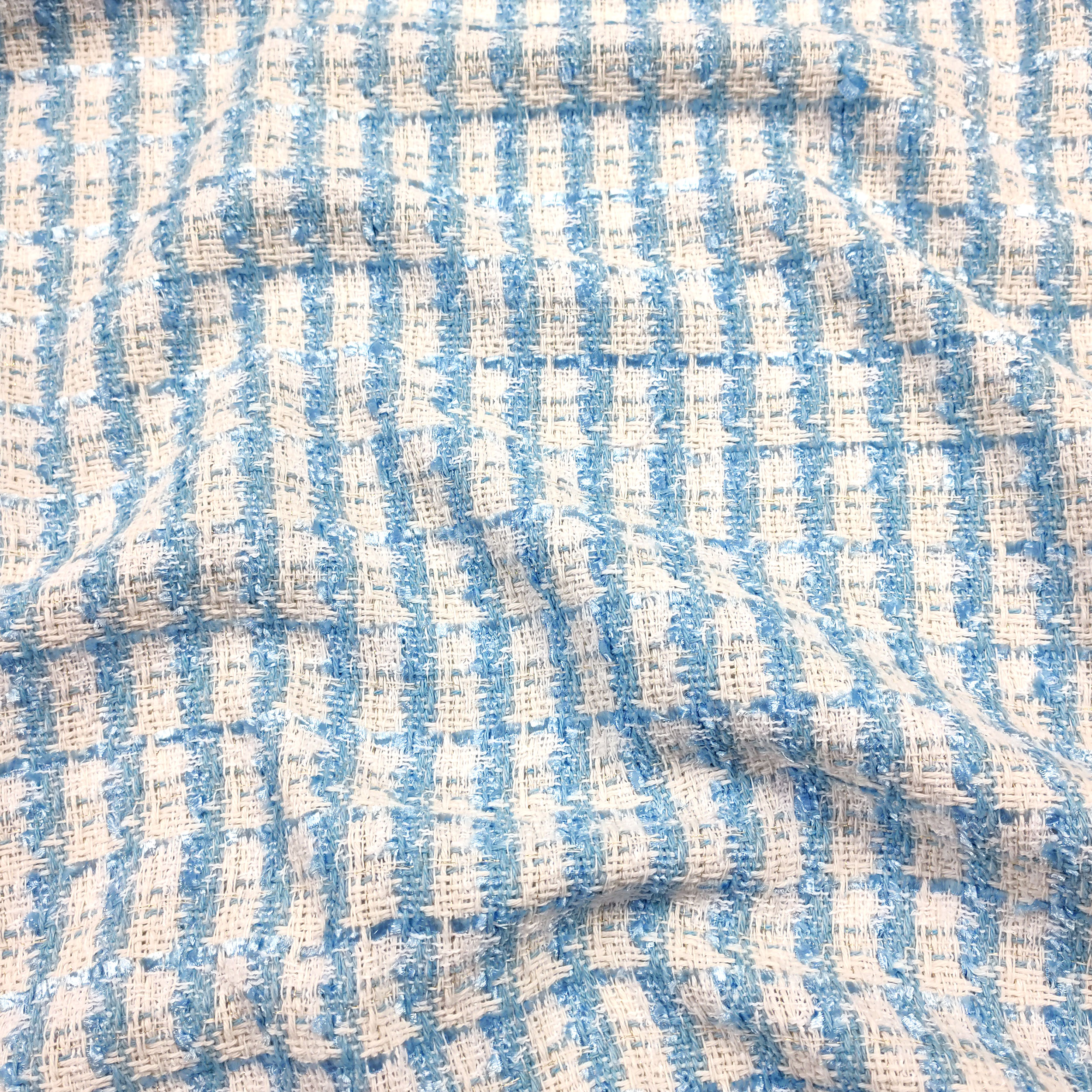 Tweed Alta Moda Azzurro Bianco Lurex