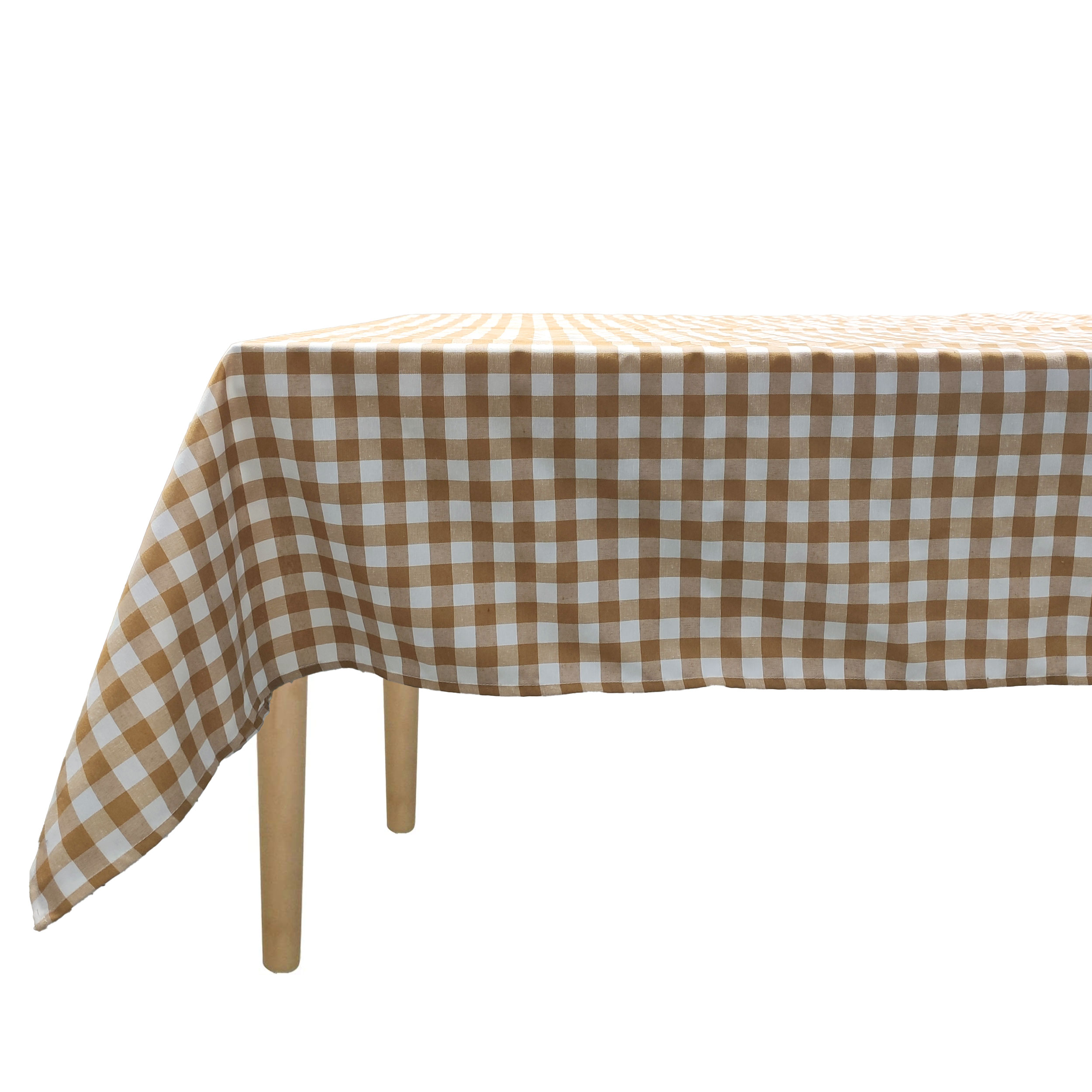 Tovaglia Confezionata Quadretti Biscotto 140x140 cm Image
