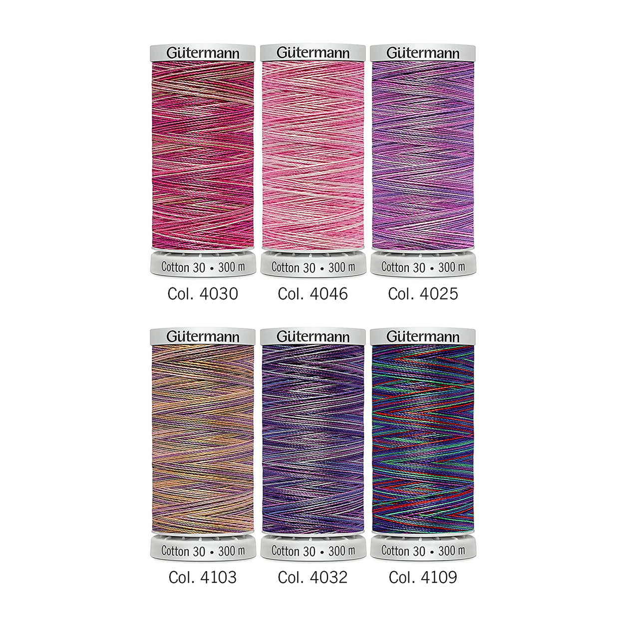 set gutermnn 6 bobine filo cotone 300 m toni rosa