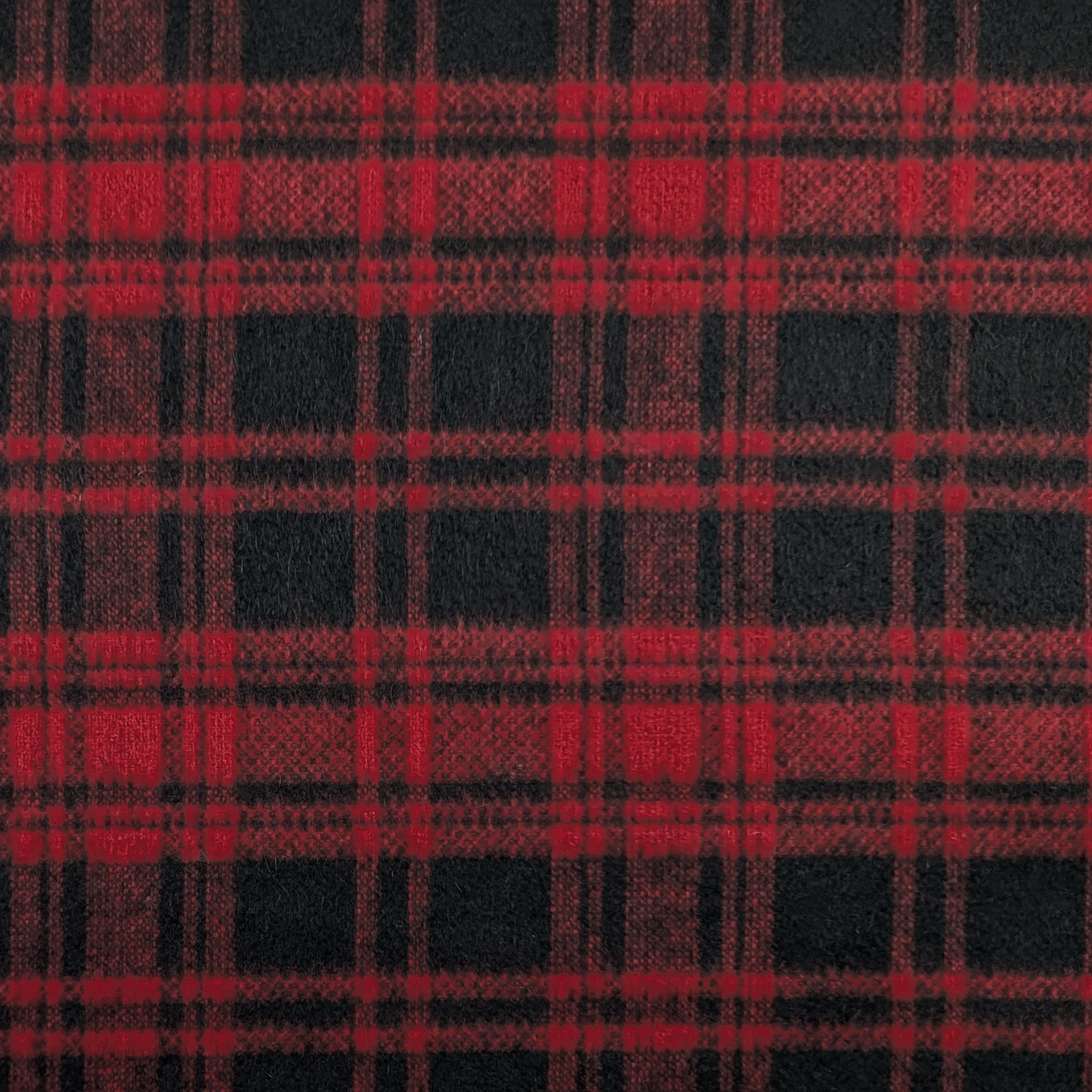 Cappotto Lana Cashmere Double Tartan Rosso e Nero Image