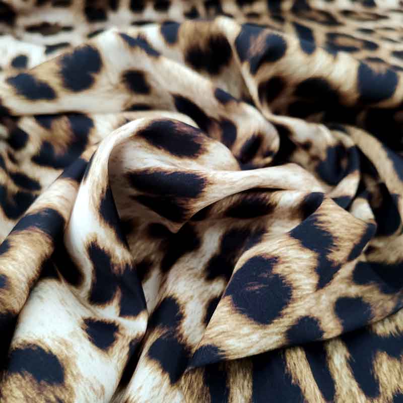 Tessuto Misto Seta Leopardato