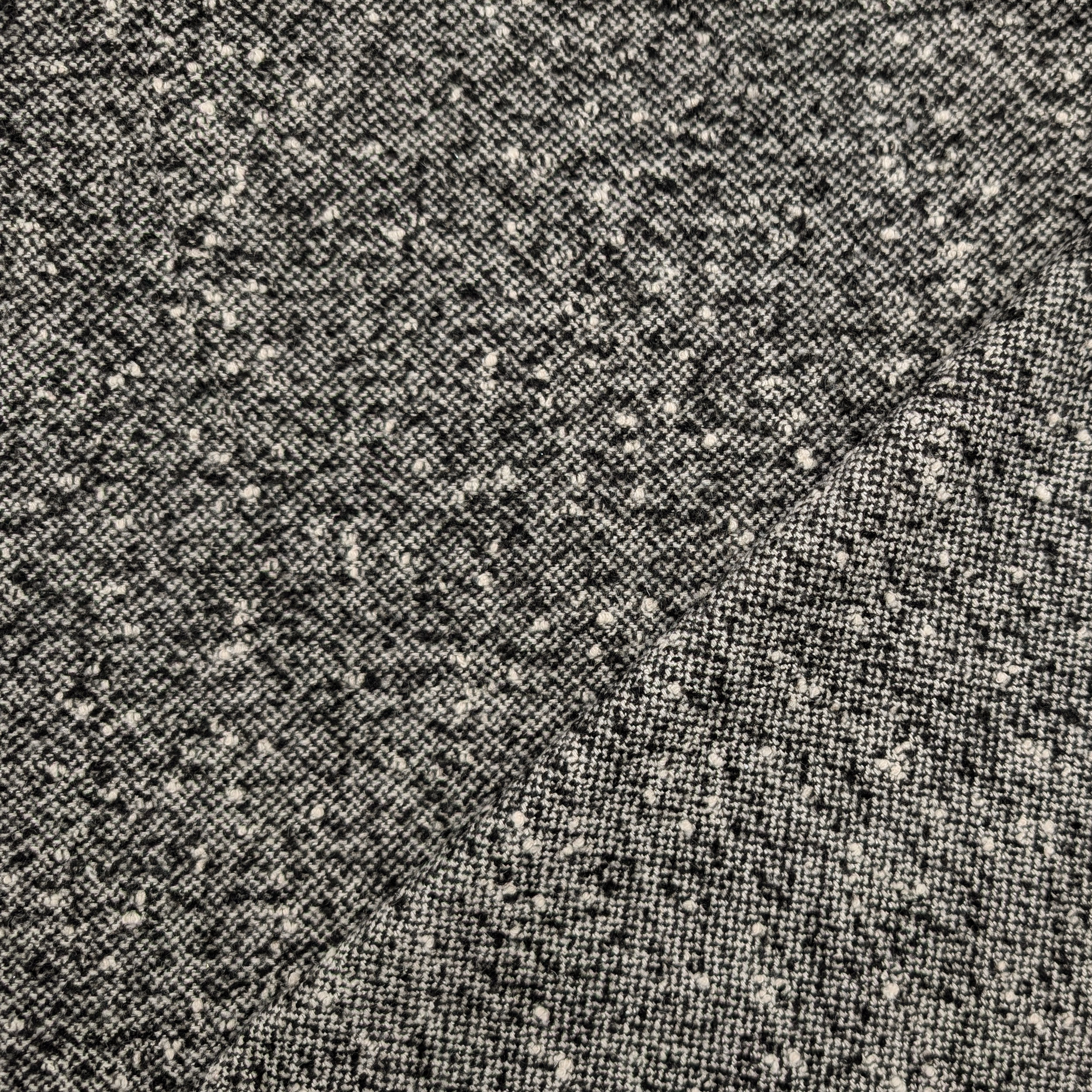 Tweed Cappotto Nero Panna Melange Image