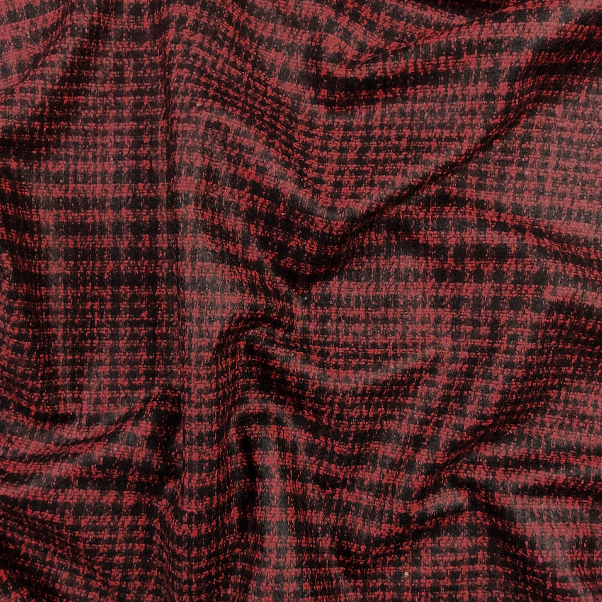 Maglia Misto Lana Linee Rosse Intrecciate