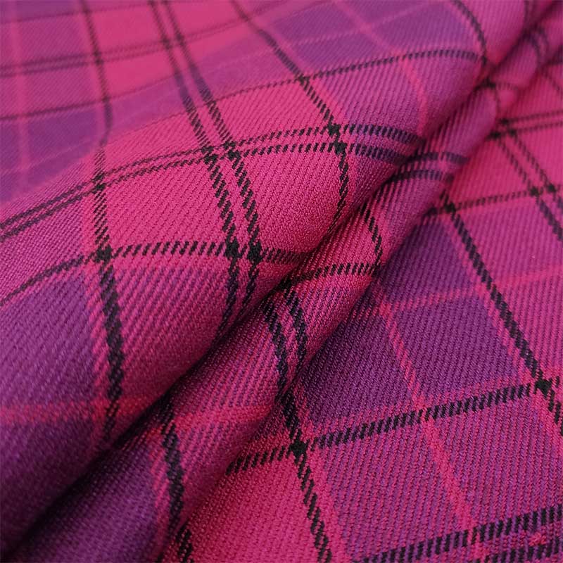 Tessuto Scozzese Fuxia e Viola