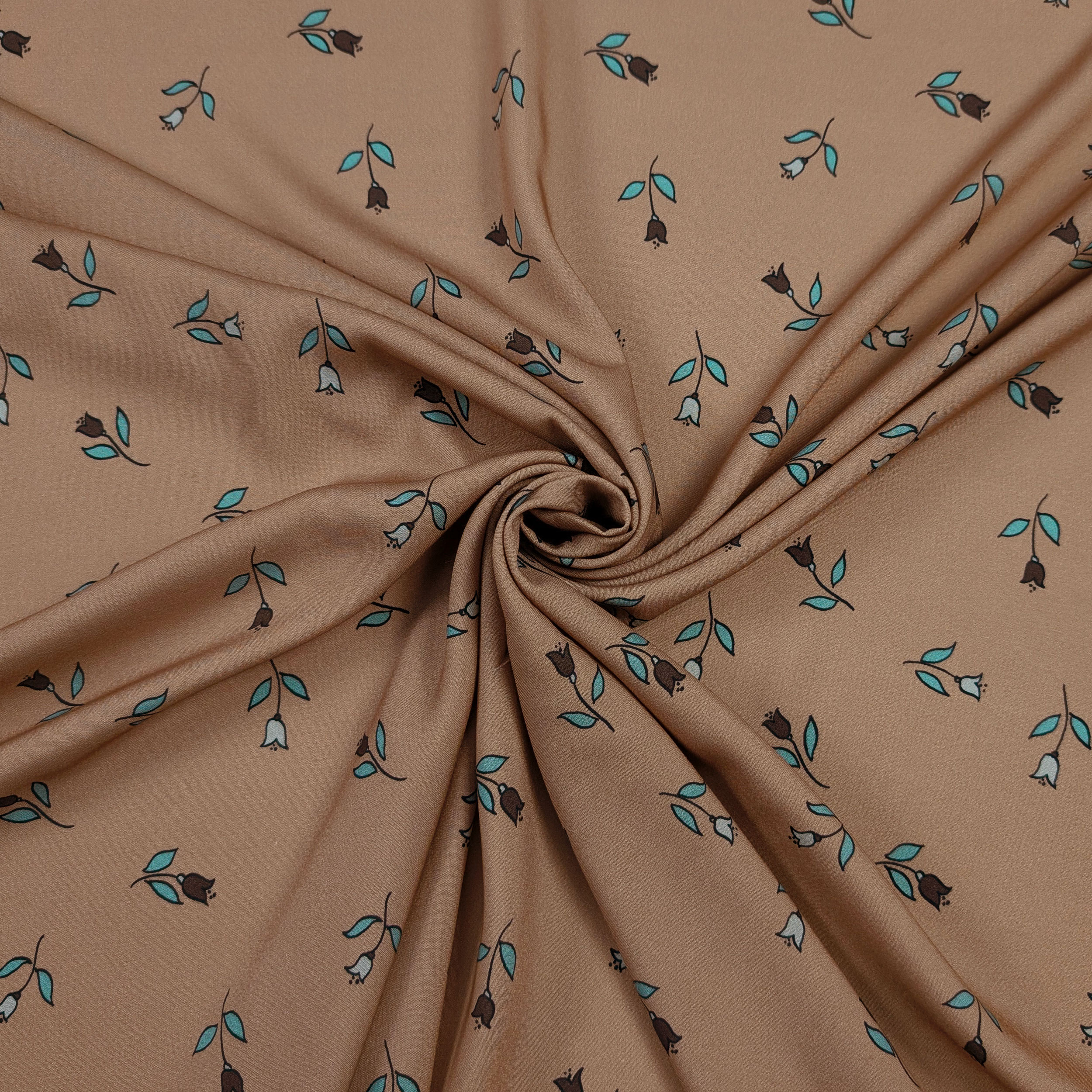 Viscosa Fiori Sfondo Beige Scuro Image