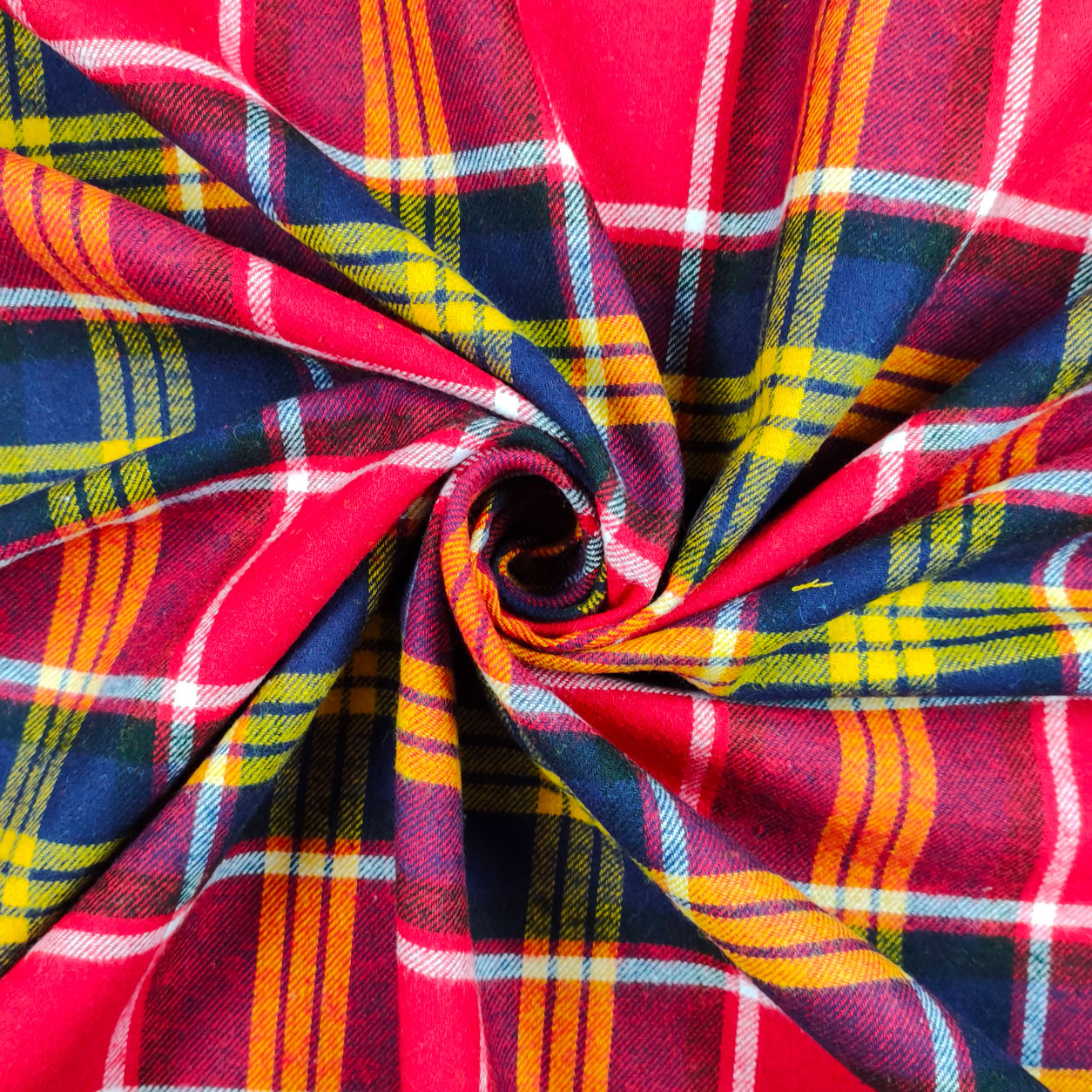 Tessuti Tartan Rosso Blu Giallo