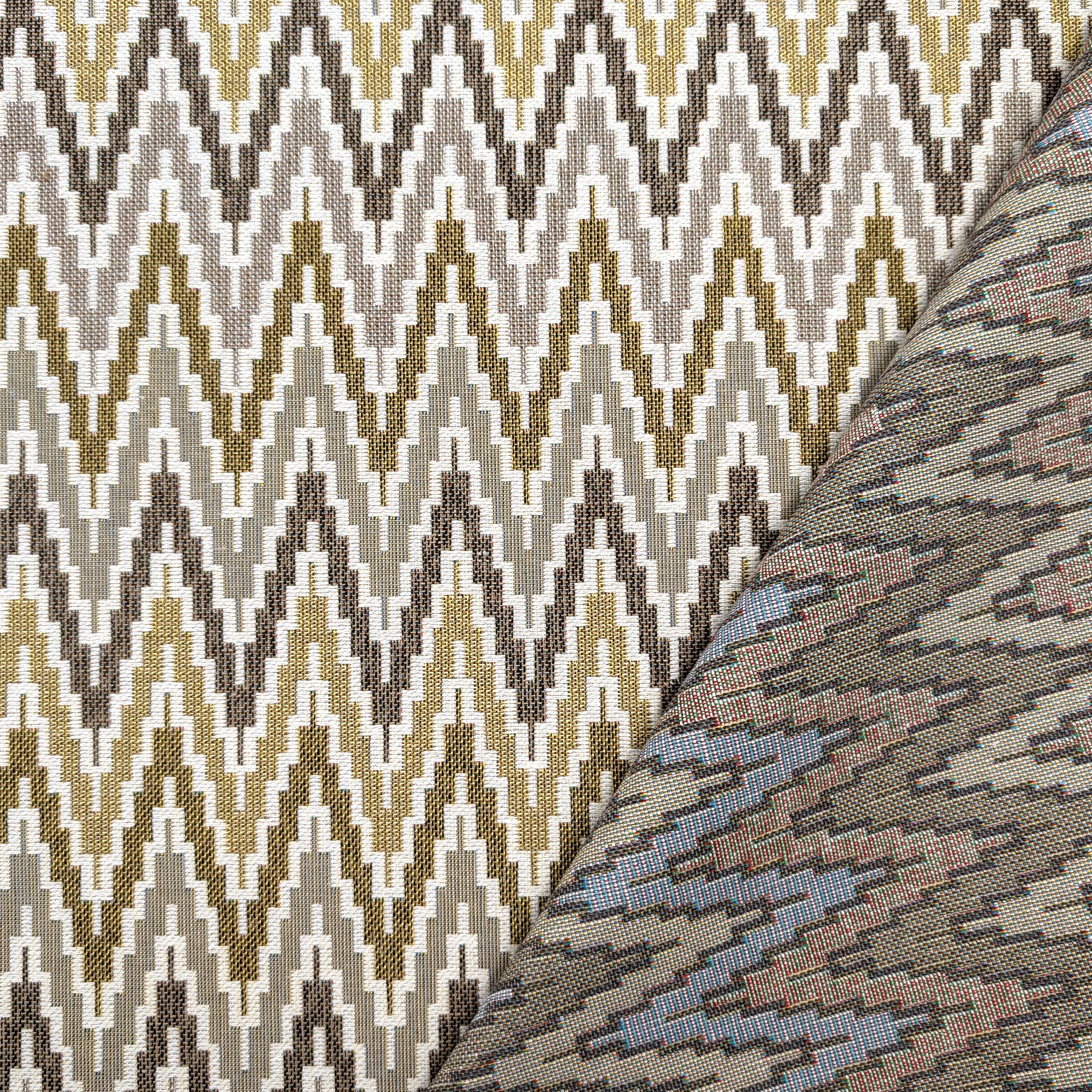 Jacquard Zig Zag Astratto Toni Marroni Image