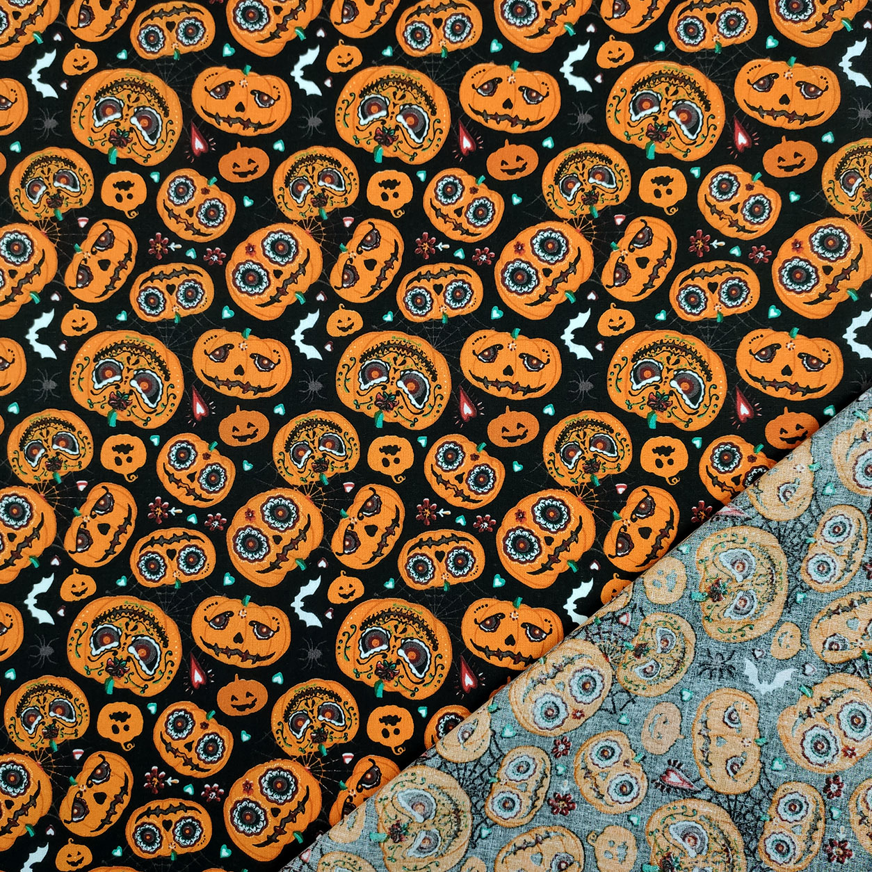 Tessuto in cotone zucche messicane