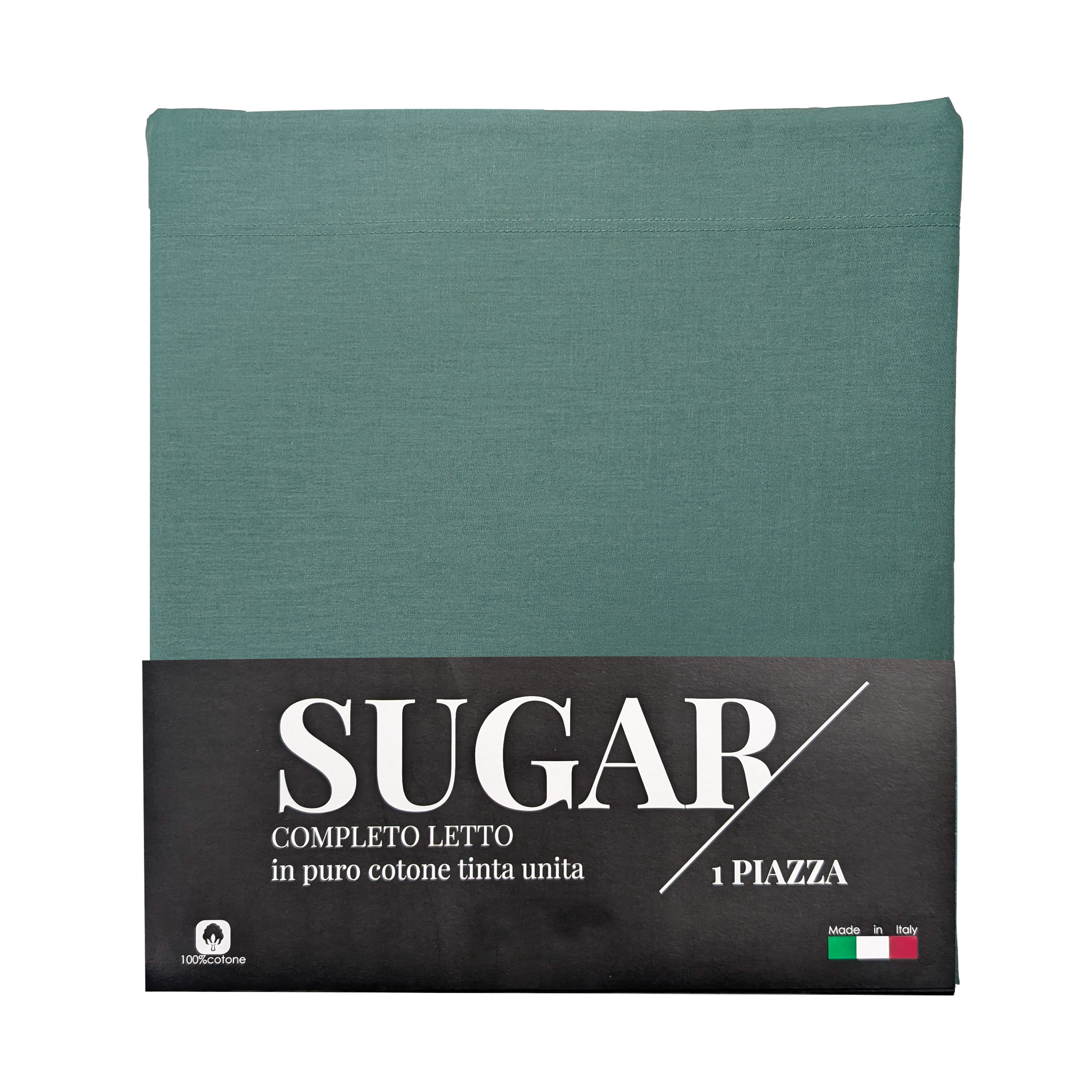 Completo Lenzuola Verde Smeraldo Letto 1 Piazza Image