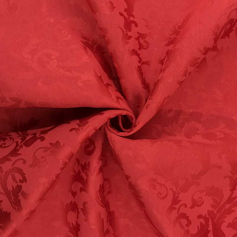 Tessuto damascato per tapezzeria rosso