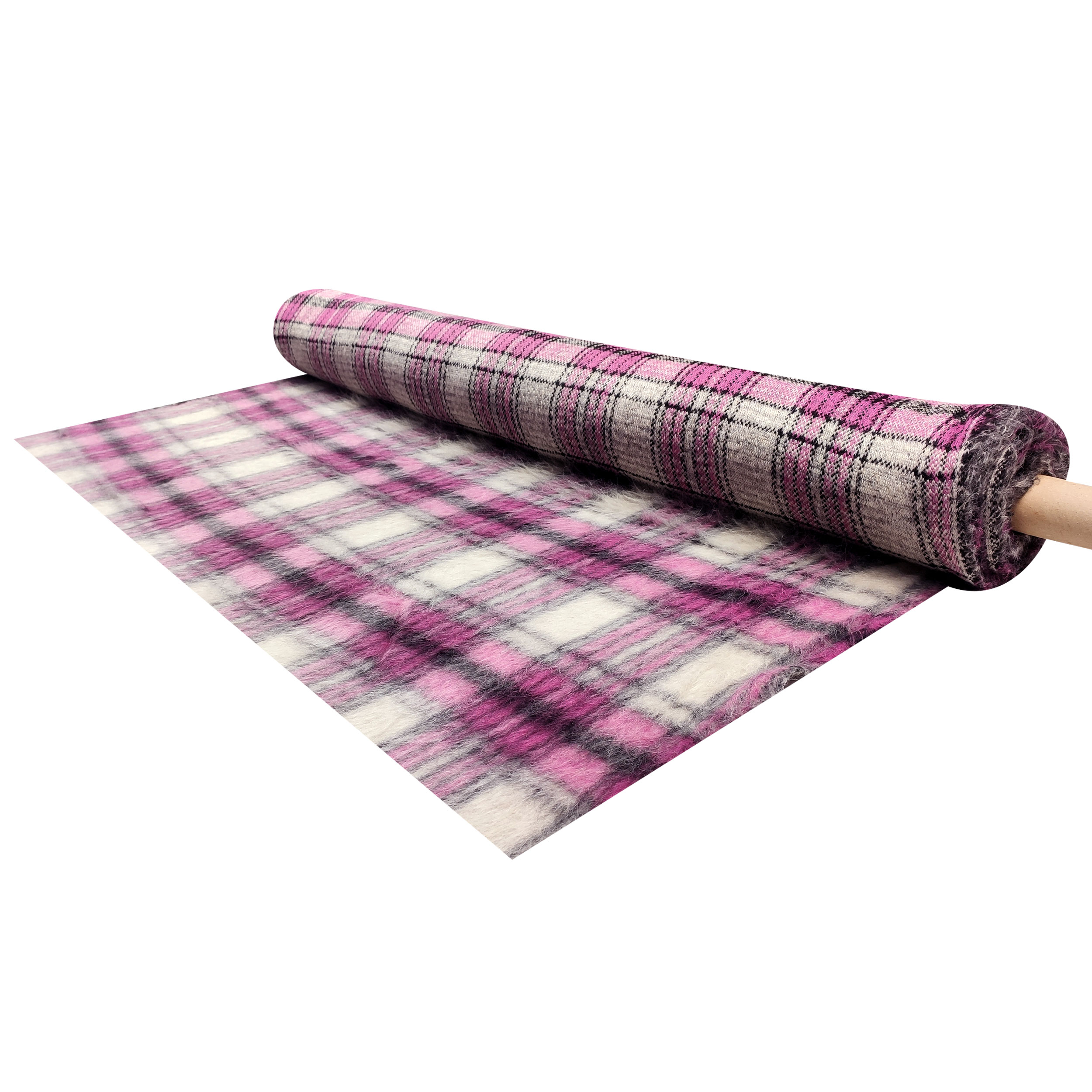 Pelliccia Sintetica Tartan Toni Fuxia