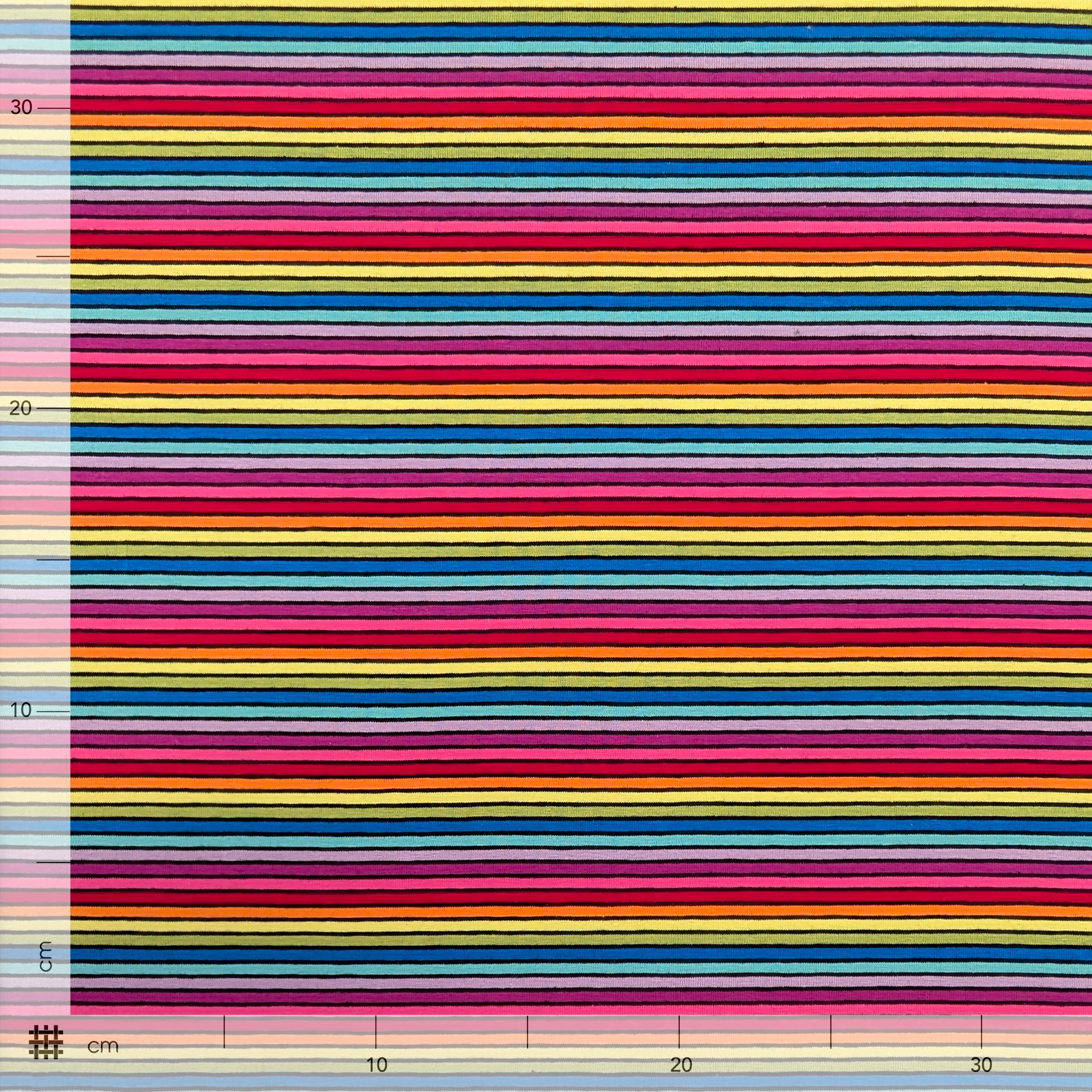Jersey Cotone Righe Orizzontali Multicolor Image