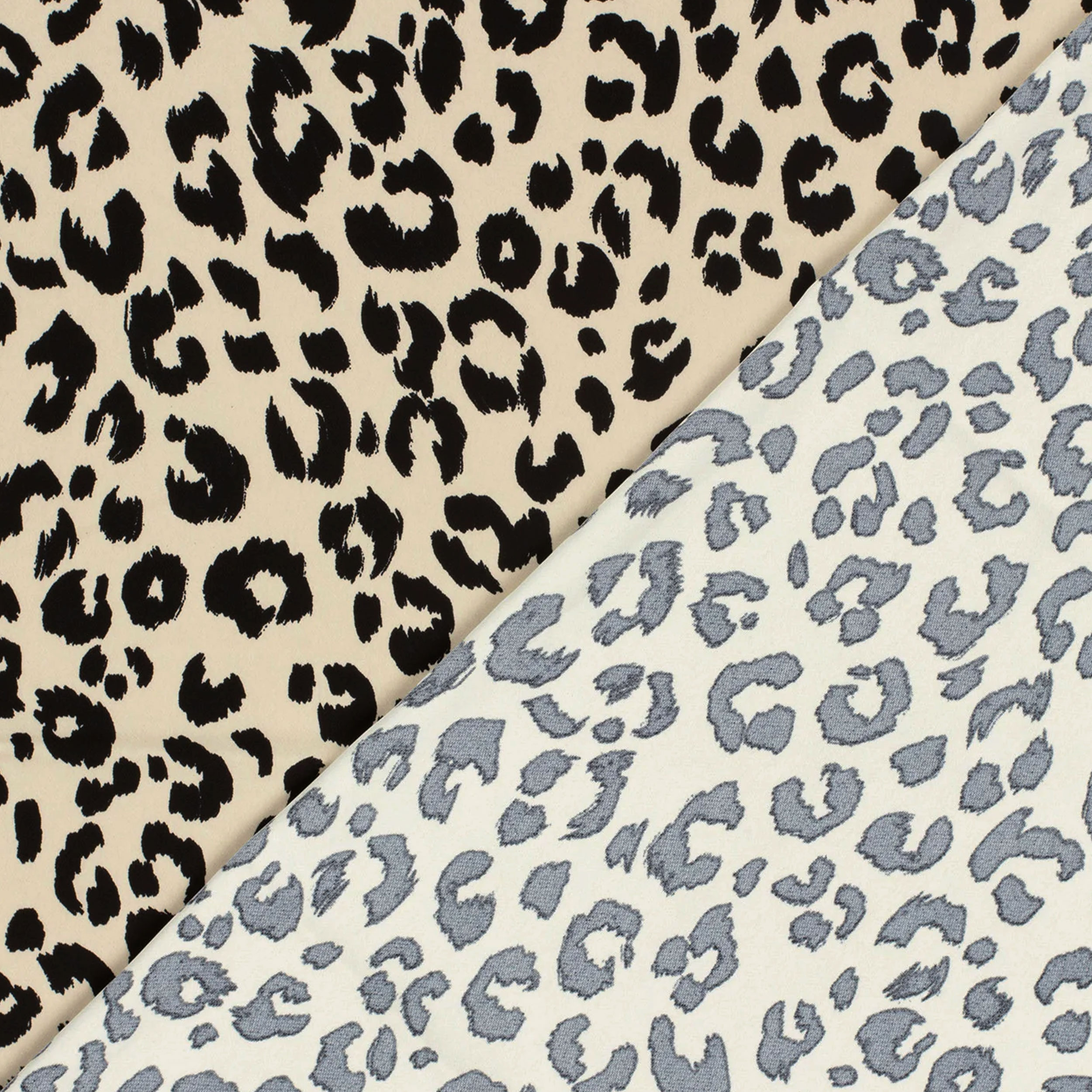 Tessuto Twill Leopardato Sfondo Beige