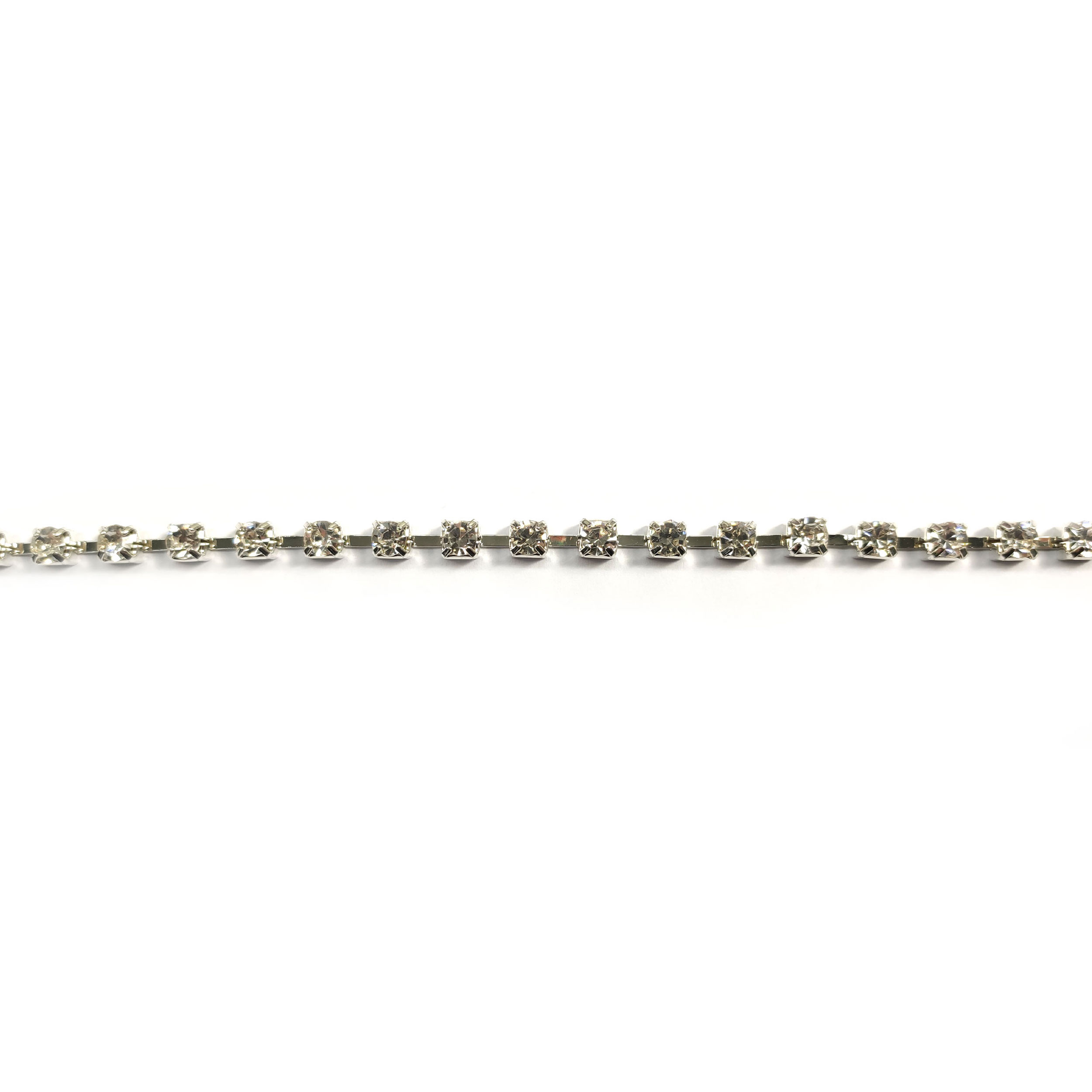 Catena Argento con Strass Incastonati