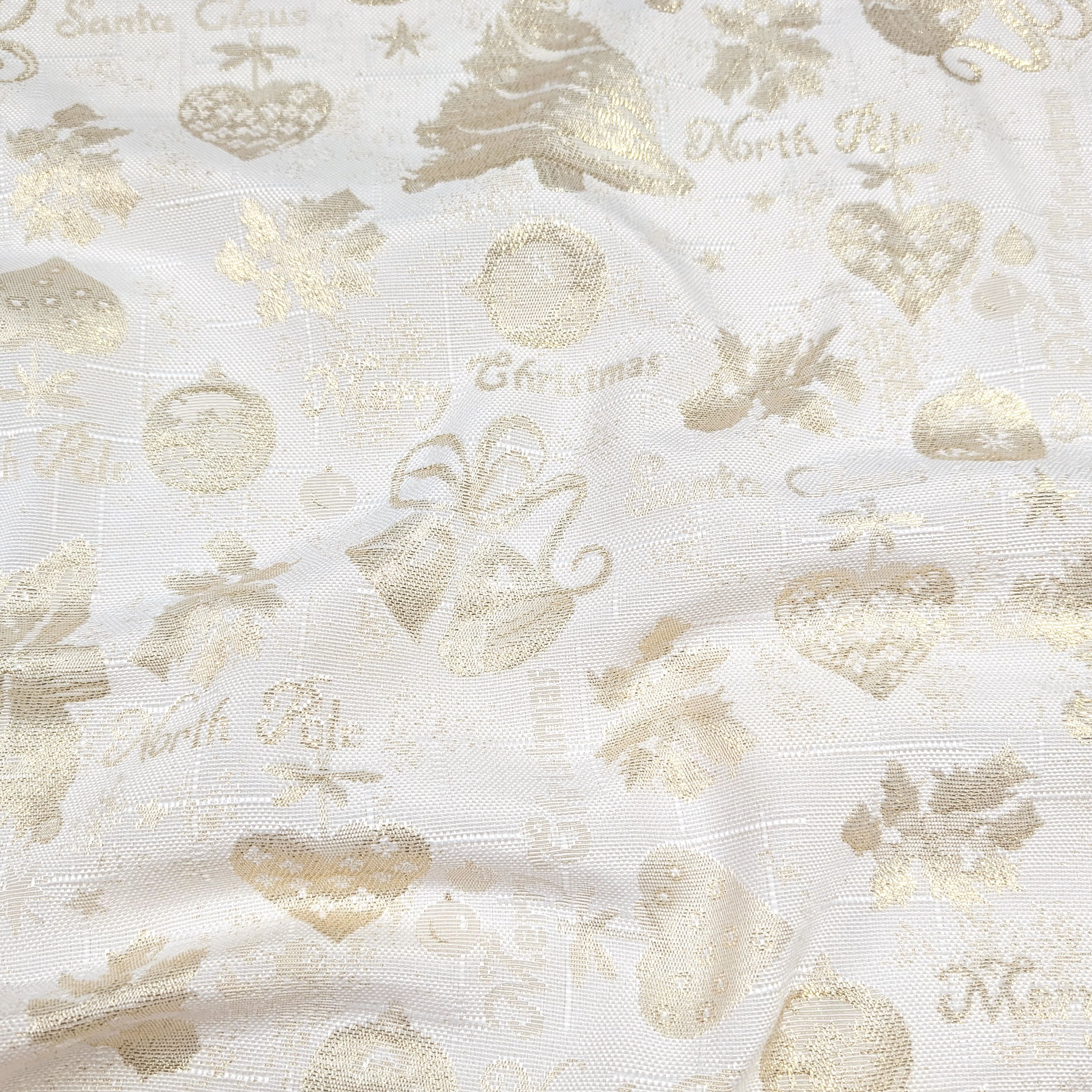 Jacquard Merry Christmas Bianco Oro Lurex Image