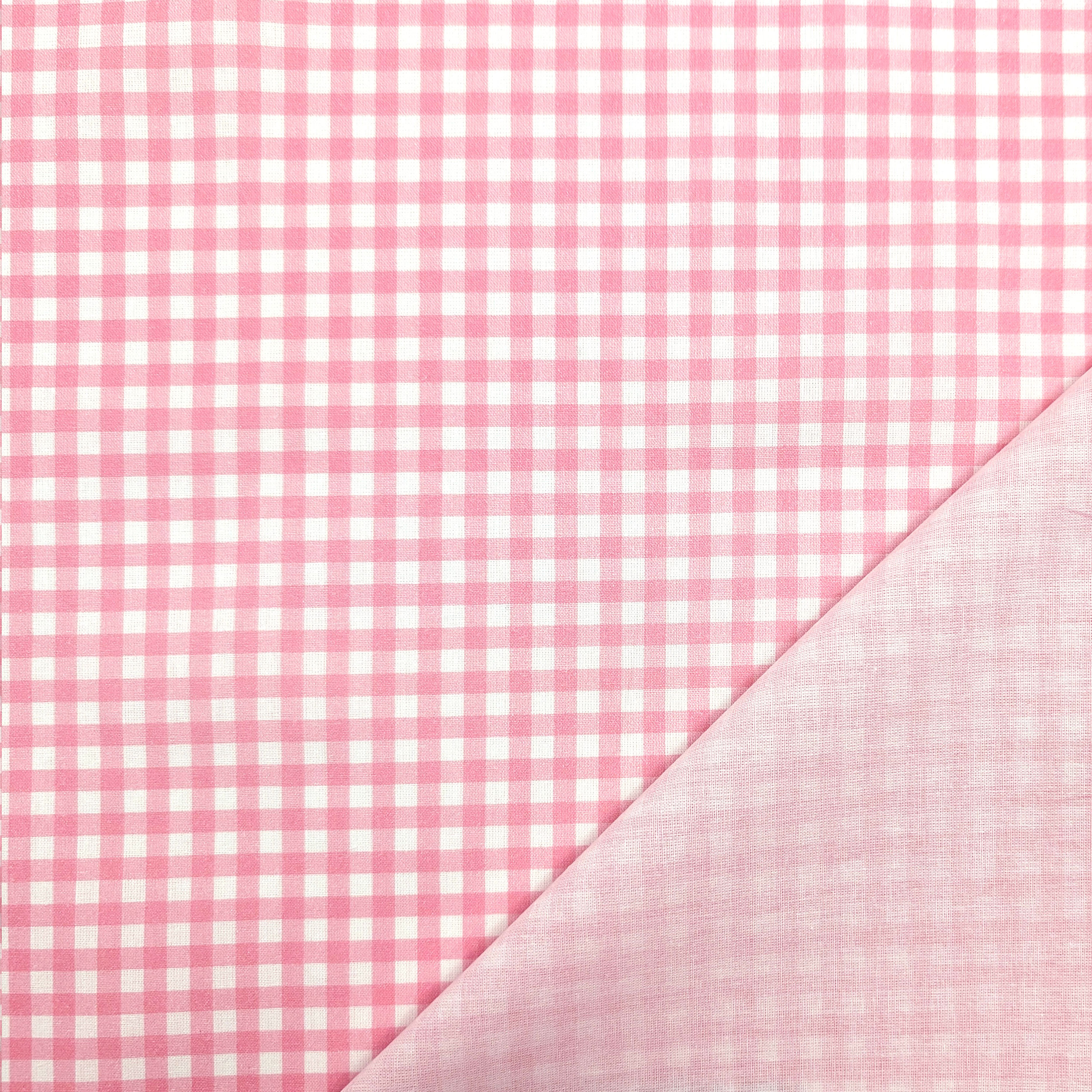 Tessuto Cotone Quadretti Rosa Image