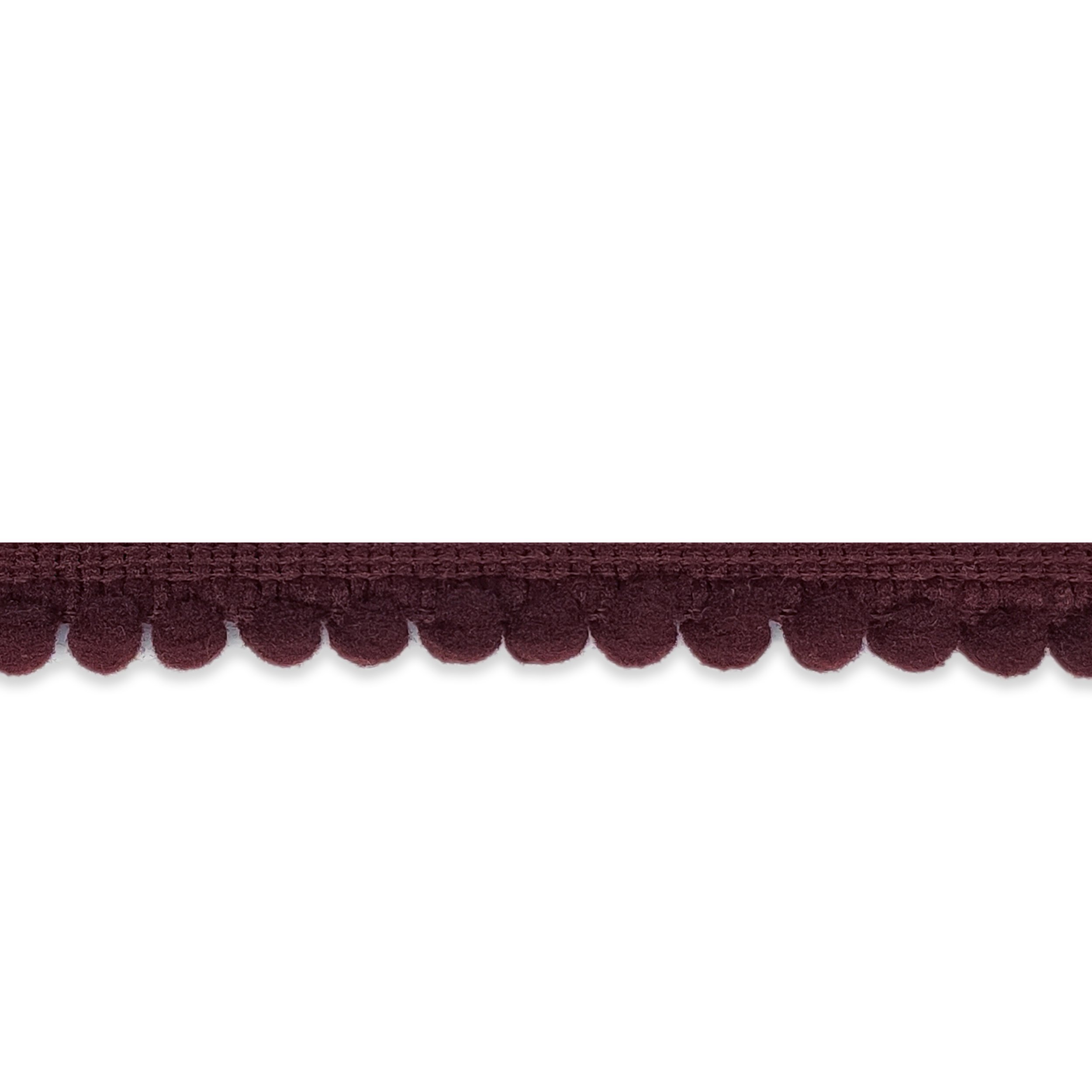 passamaneria pom pom mini bordeaux fronte