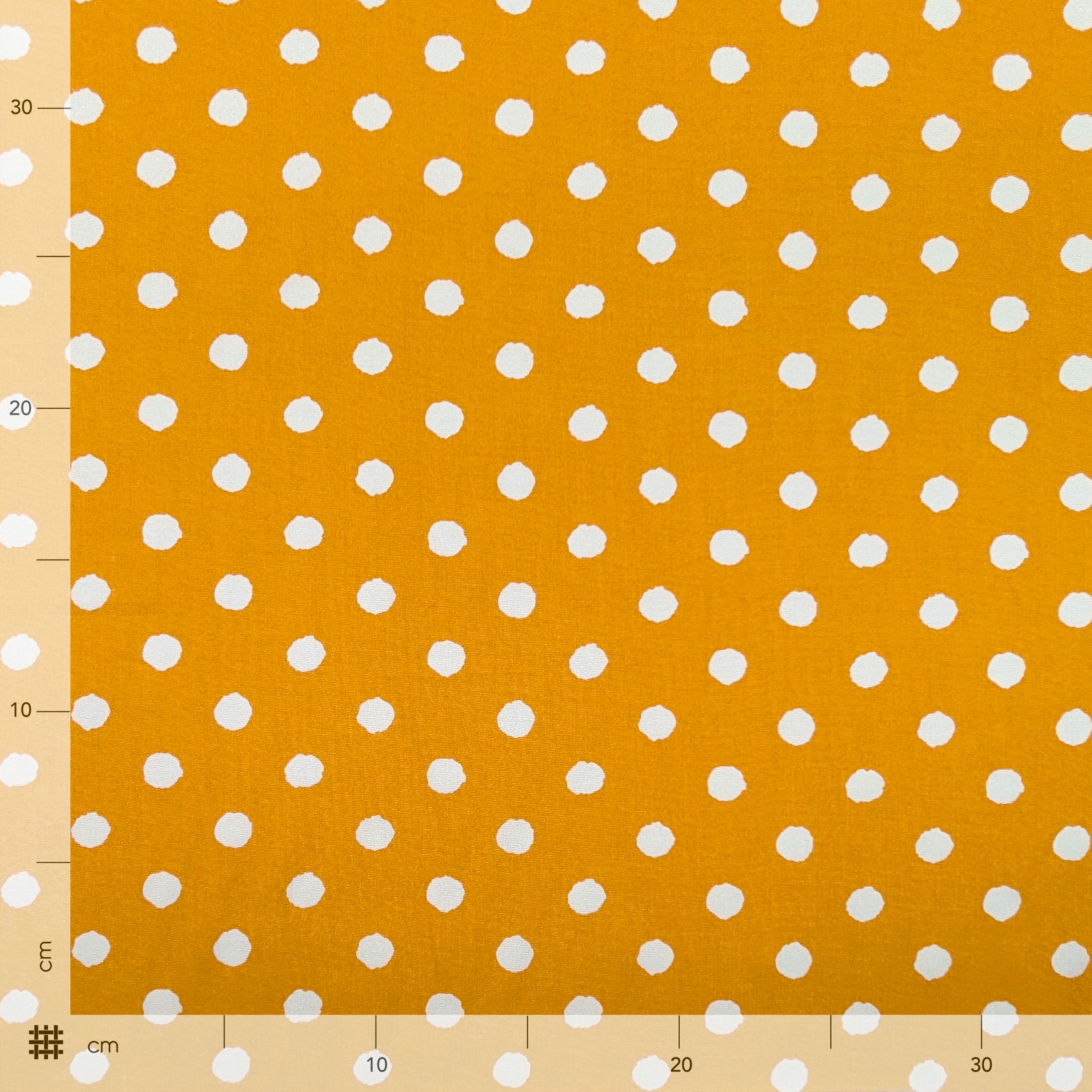 Viscosa Pois Bianchi Sfondo Senape Image