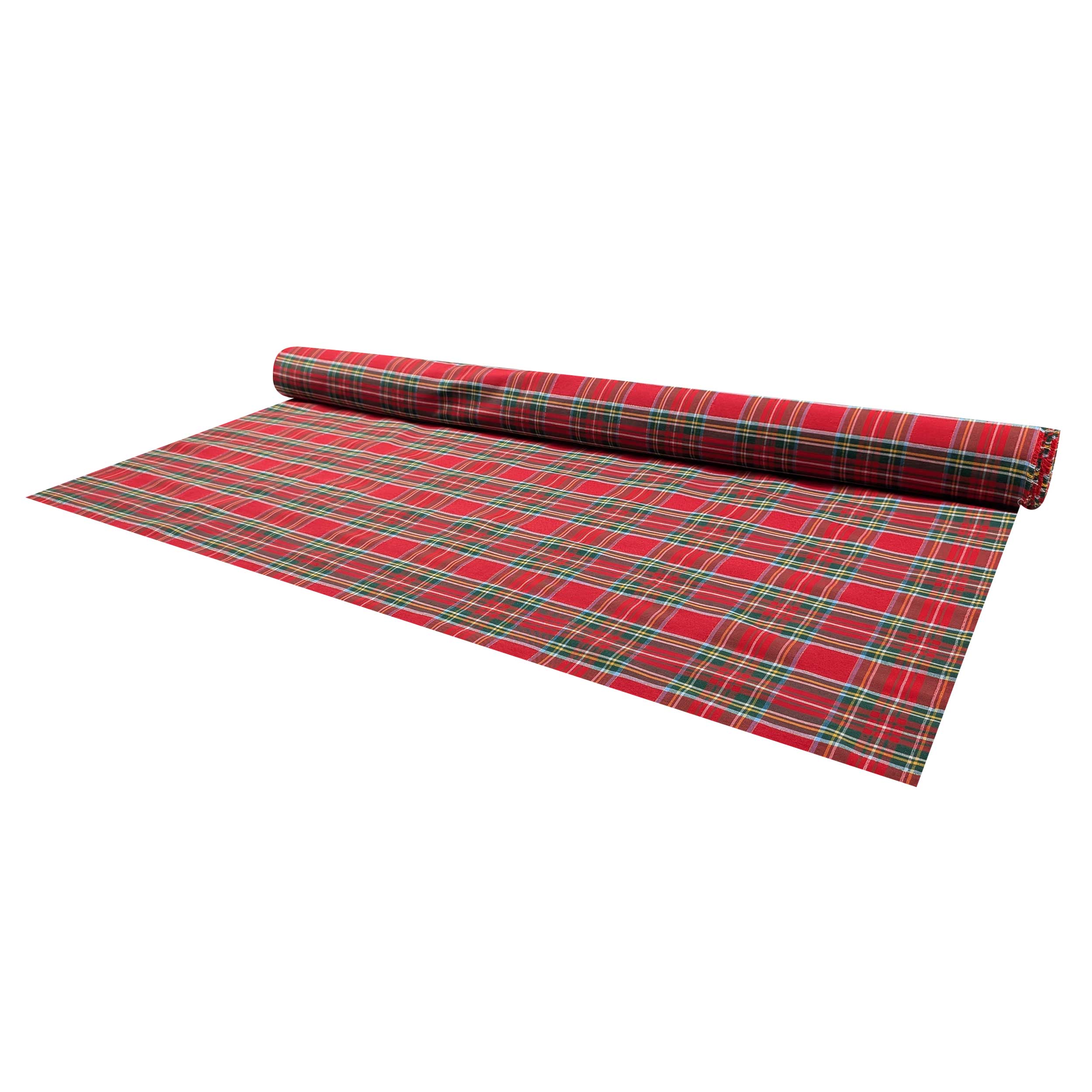 Tessuto Arredo Scozzese Grande Lurex Rosso Image