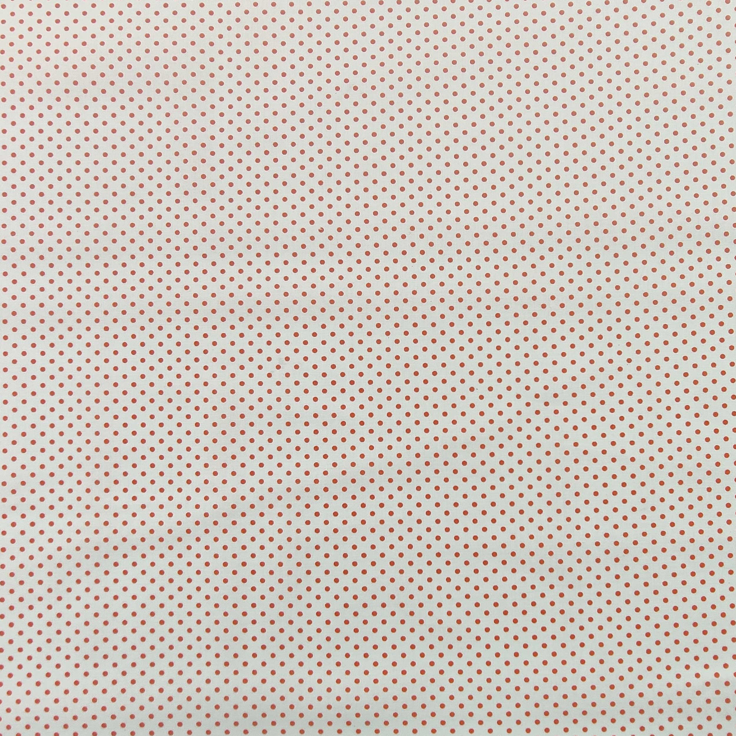 Tessuto Cotone con Pois Arancioni Image