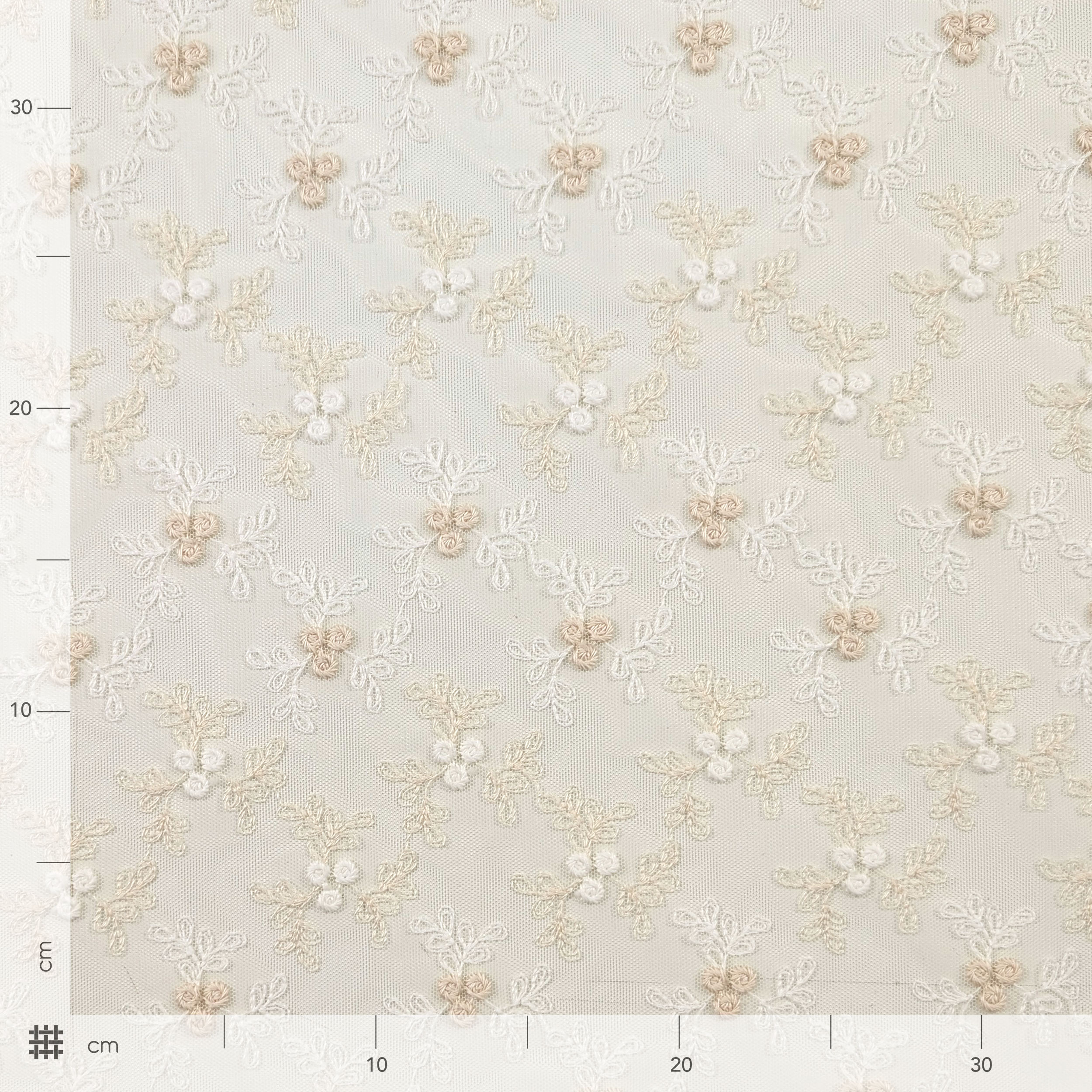 Tessuto Tendino Pizzo Floreale Beige Image