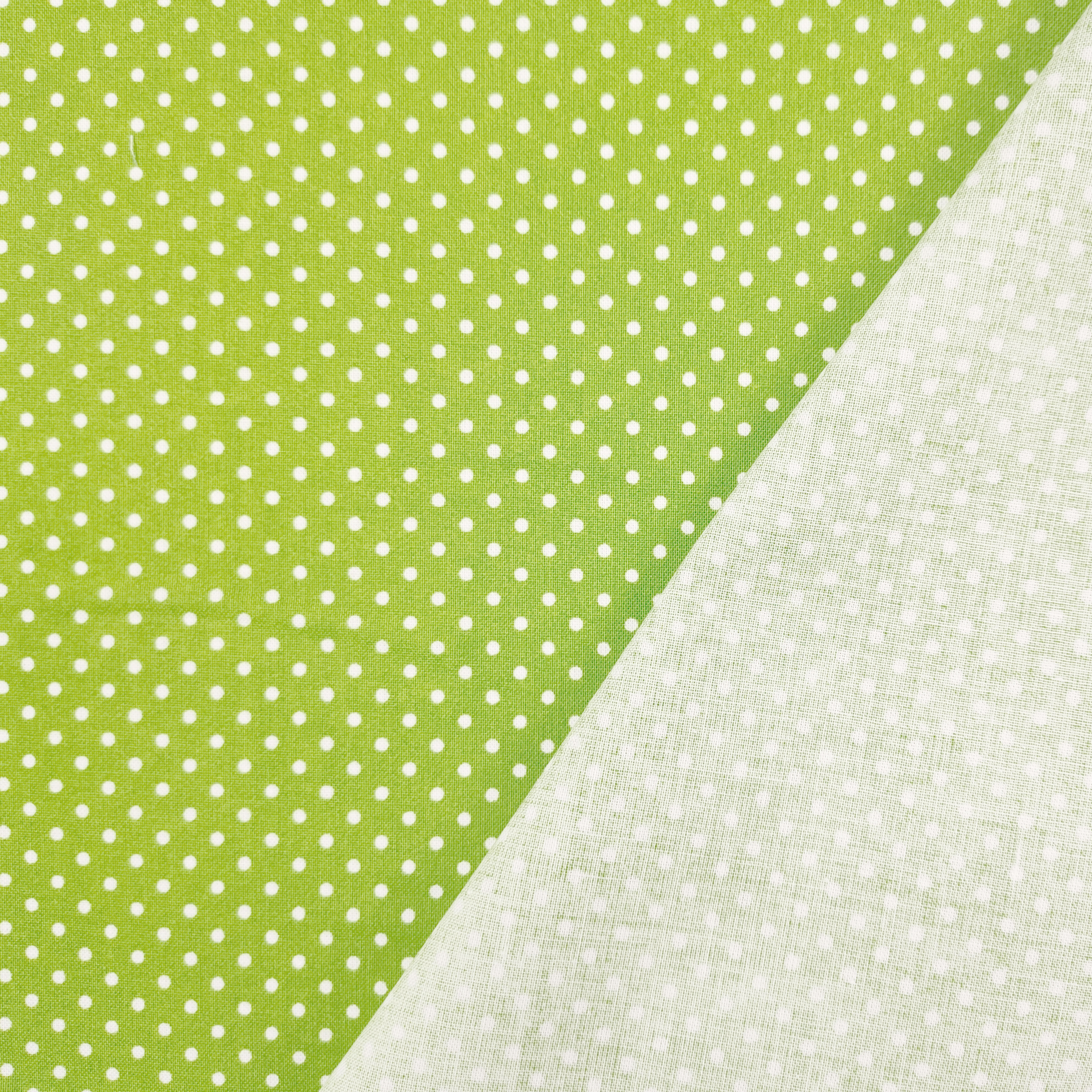Tessuto Cotone Verde a Pois Piccoli Image
