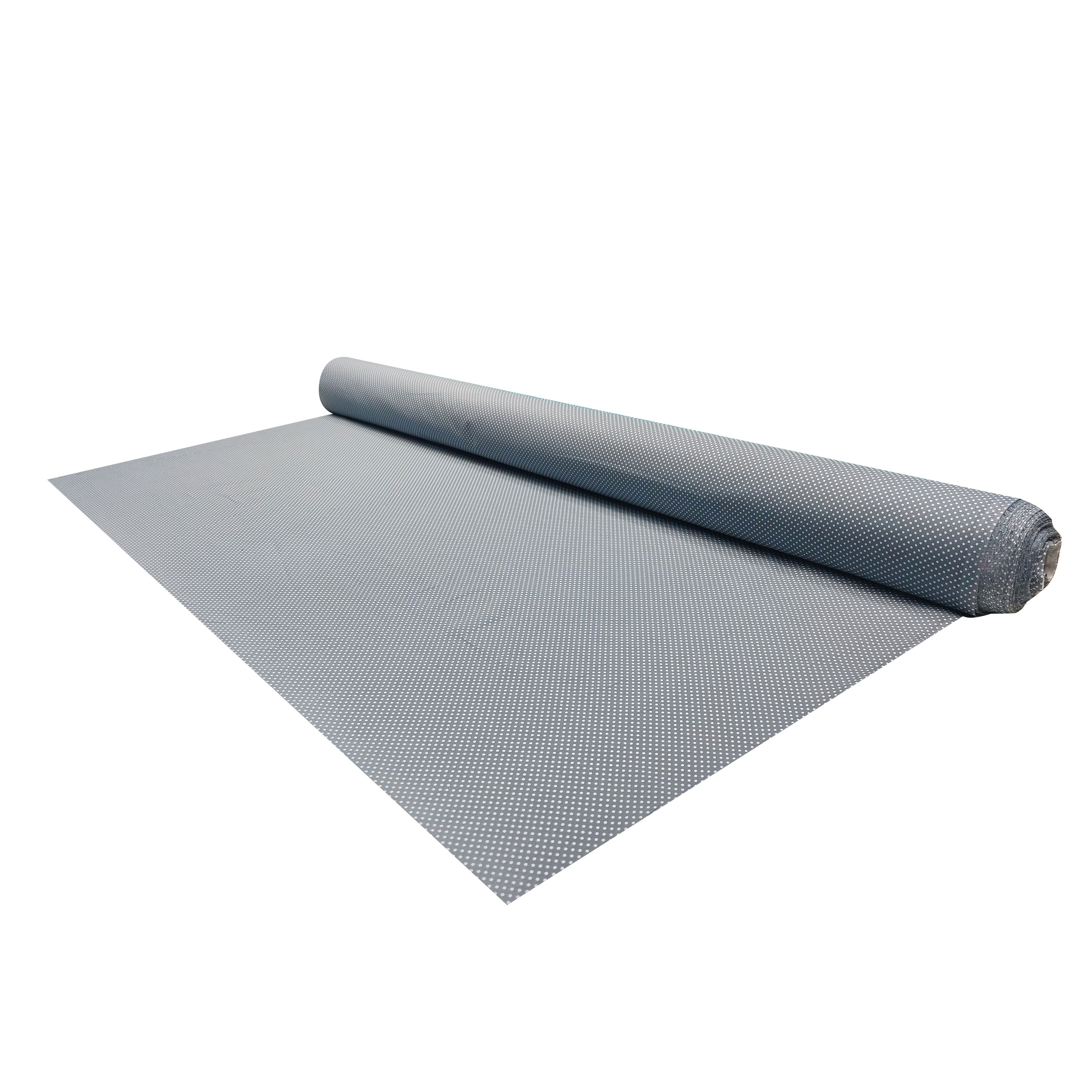 Tessuto Cotone Avio Pois Bianchi Image