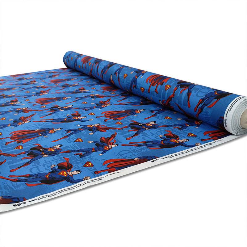 Tessuto Cotone Superman con Logo Image