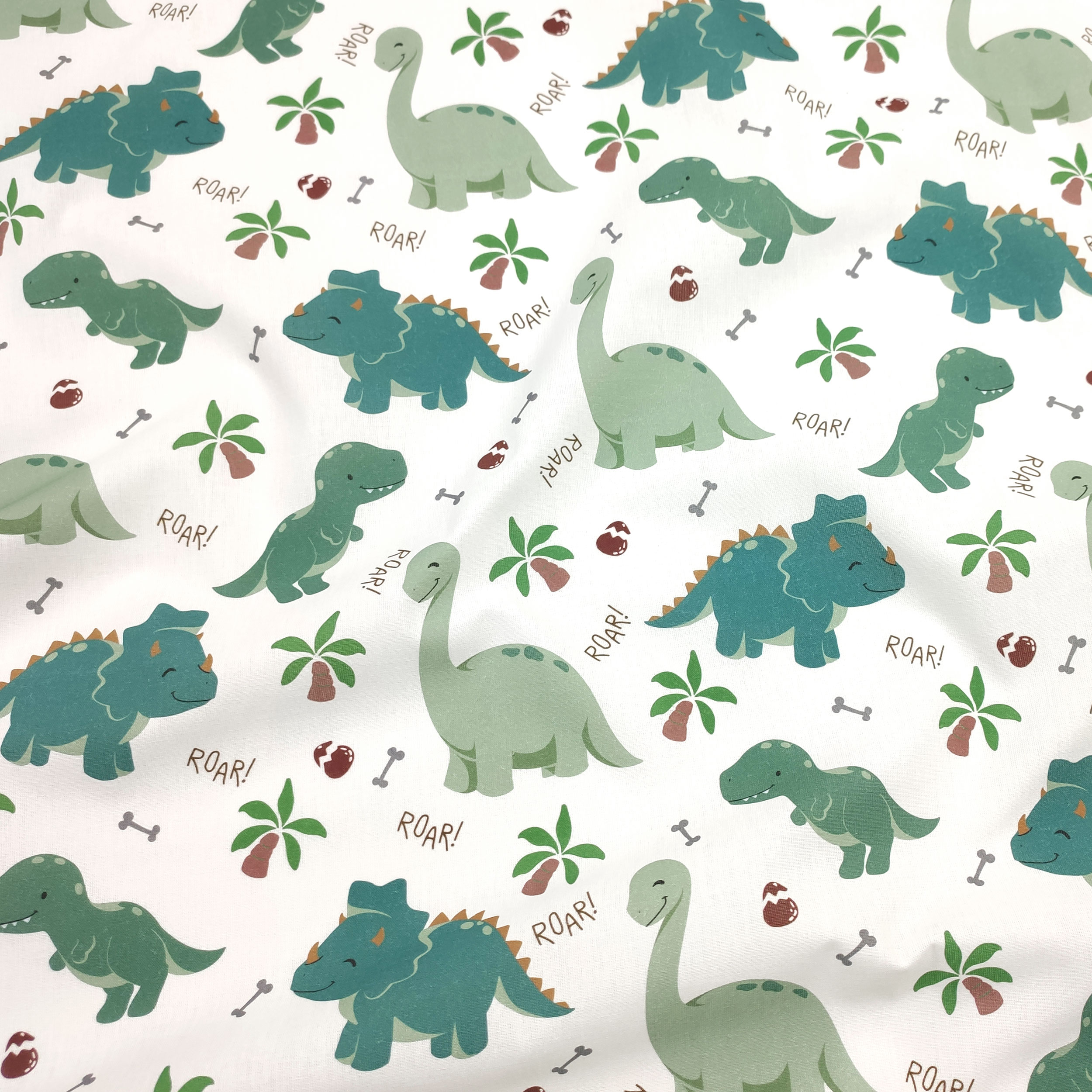 Tessuto Cotone Dinosauri Grandi