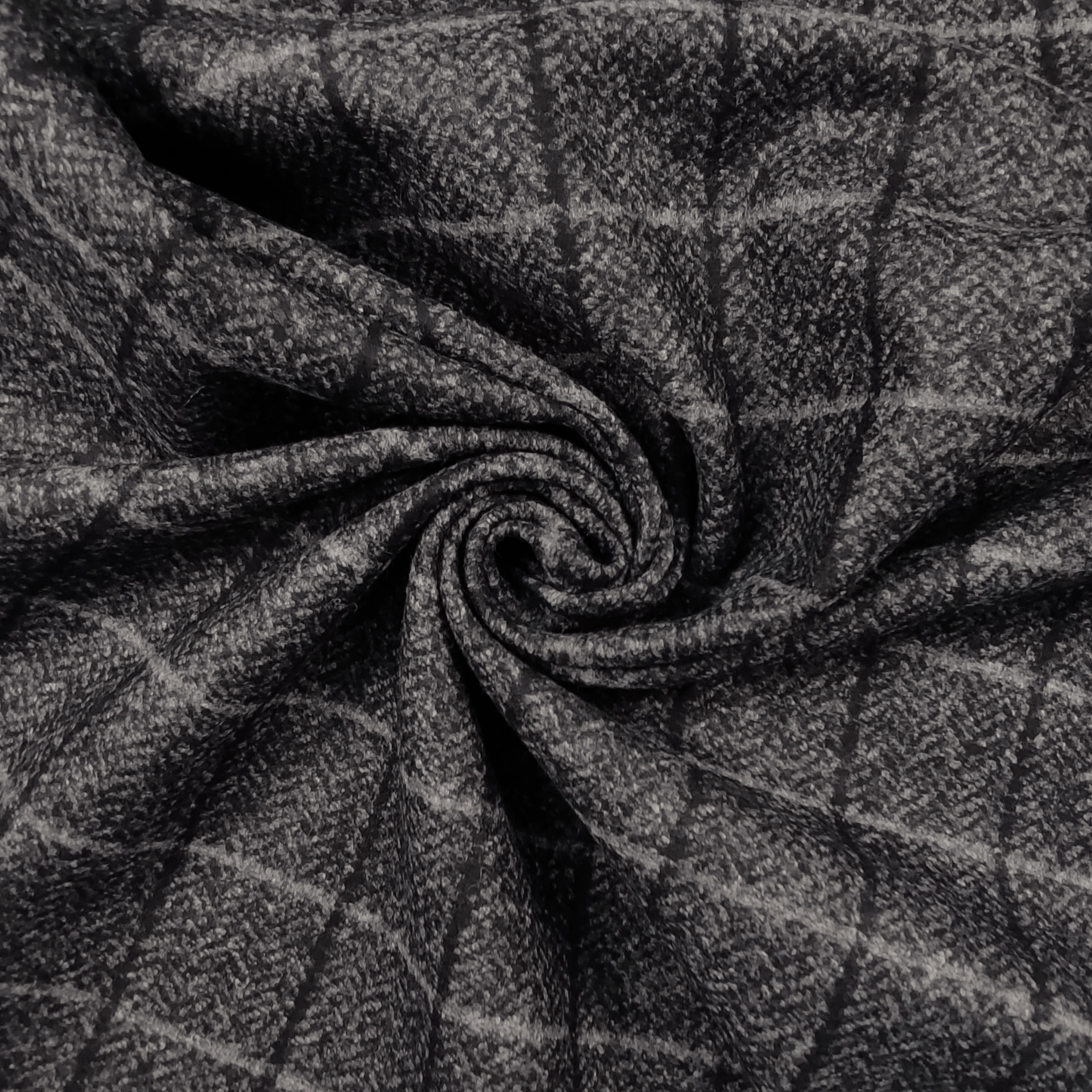 Neoprene Double-Side Tartan in Lana e Grigio