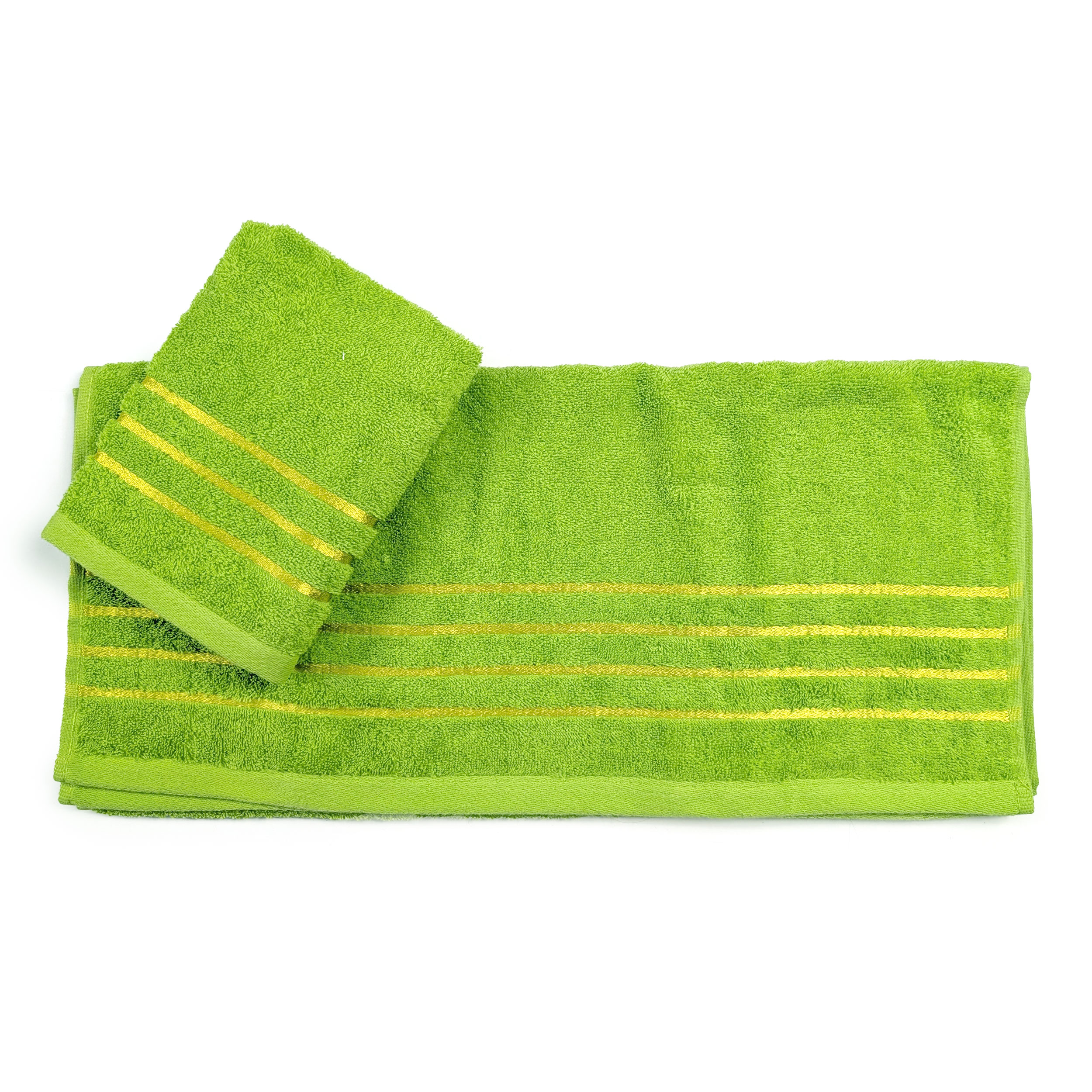 Set Asciugamani Bagno Viso e Ospite Verde Acido Image