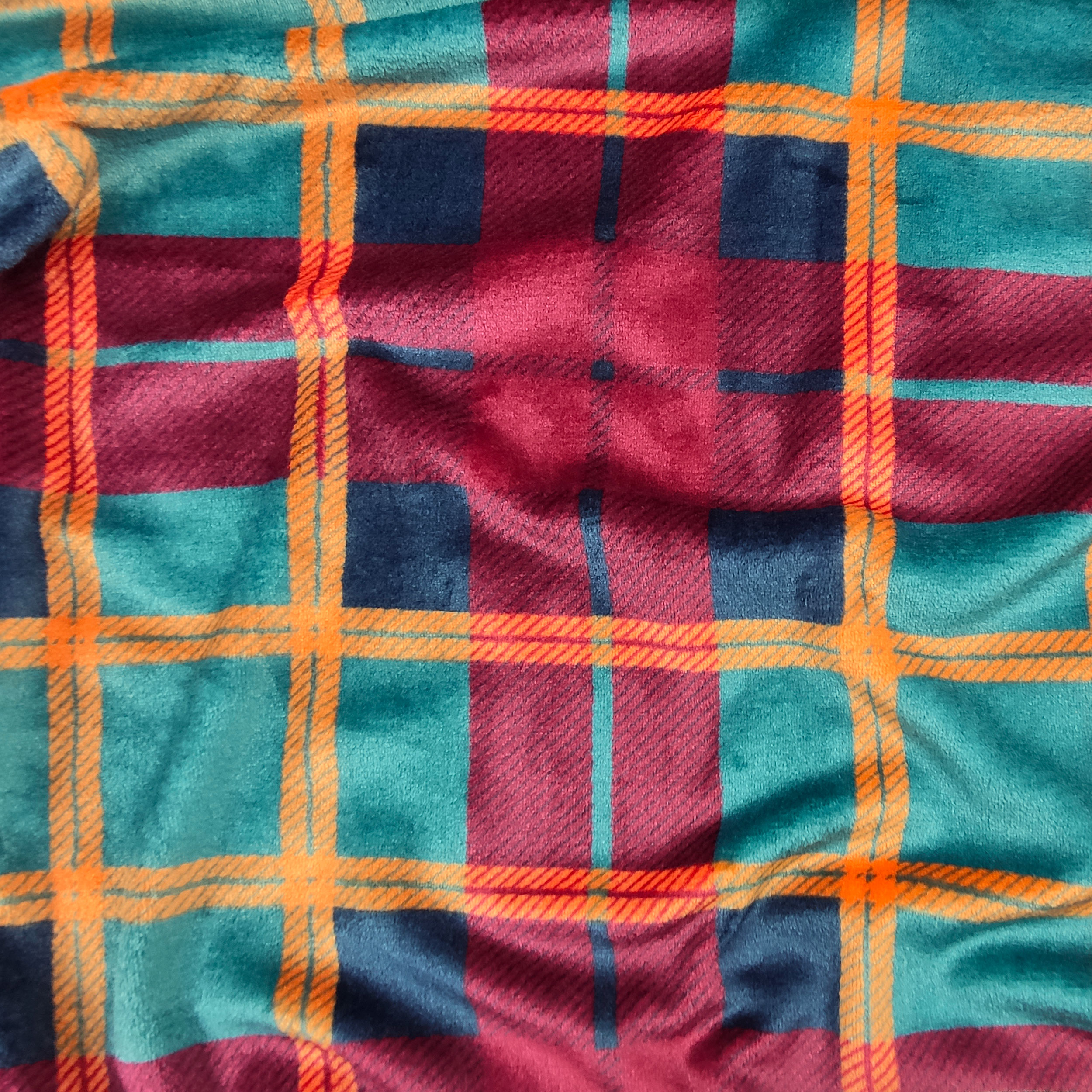 Pile Mano Cachemire Tartan Sfondo Bordeaux Image