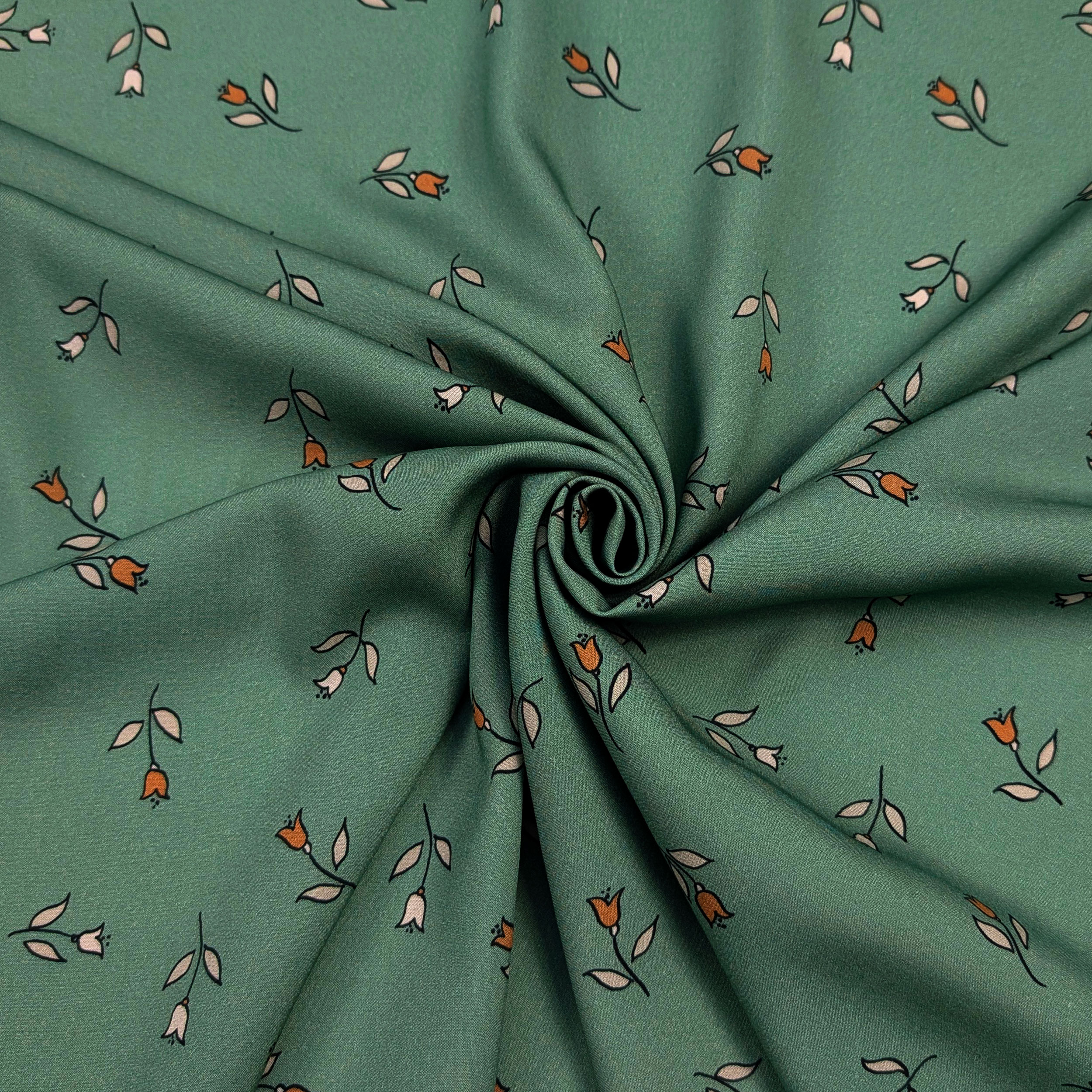 Viscosa Fiori Sfondo Verde Image