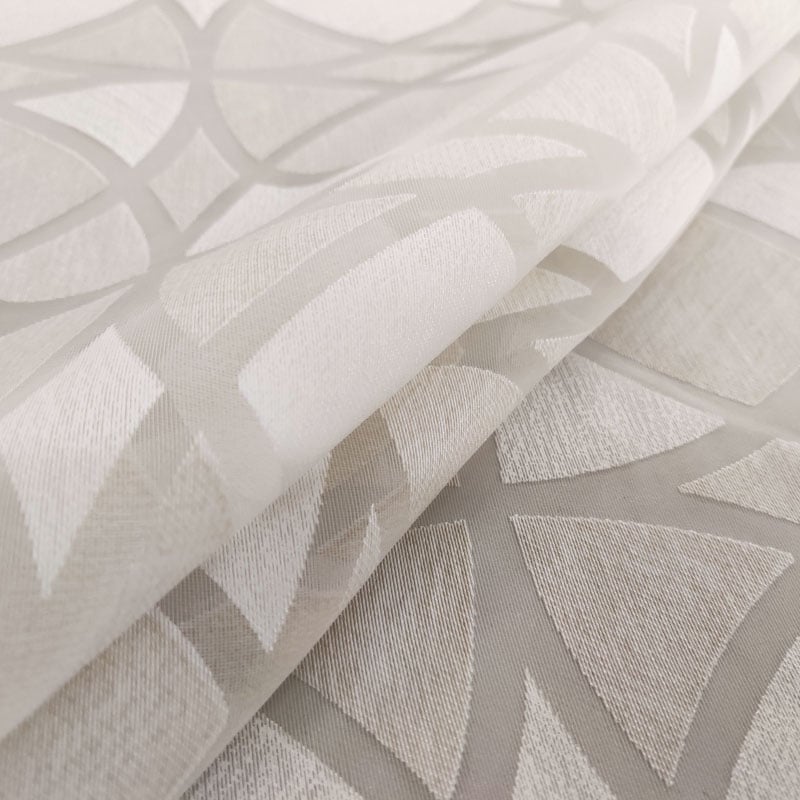 Tessuto Tenda Devorè Geometrico Beige Panini